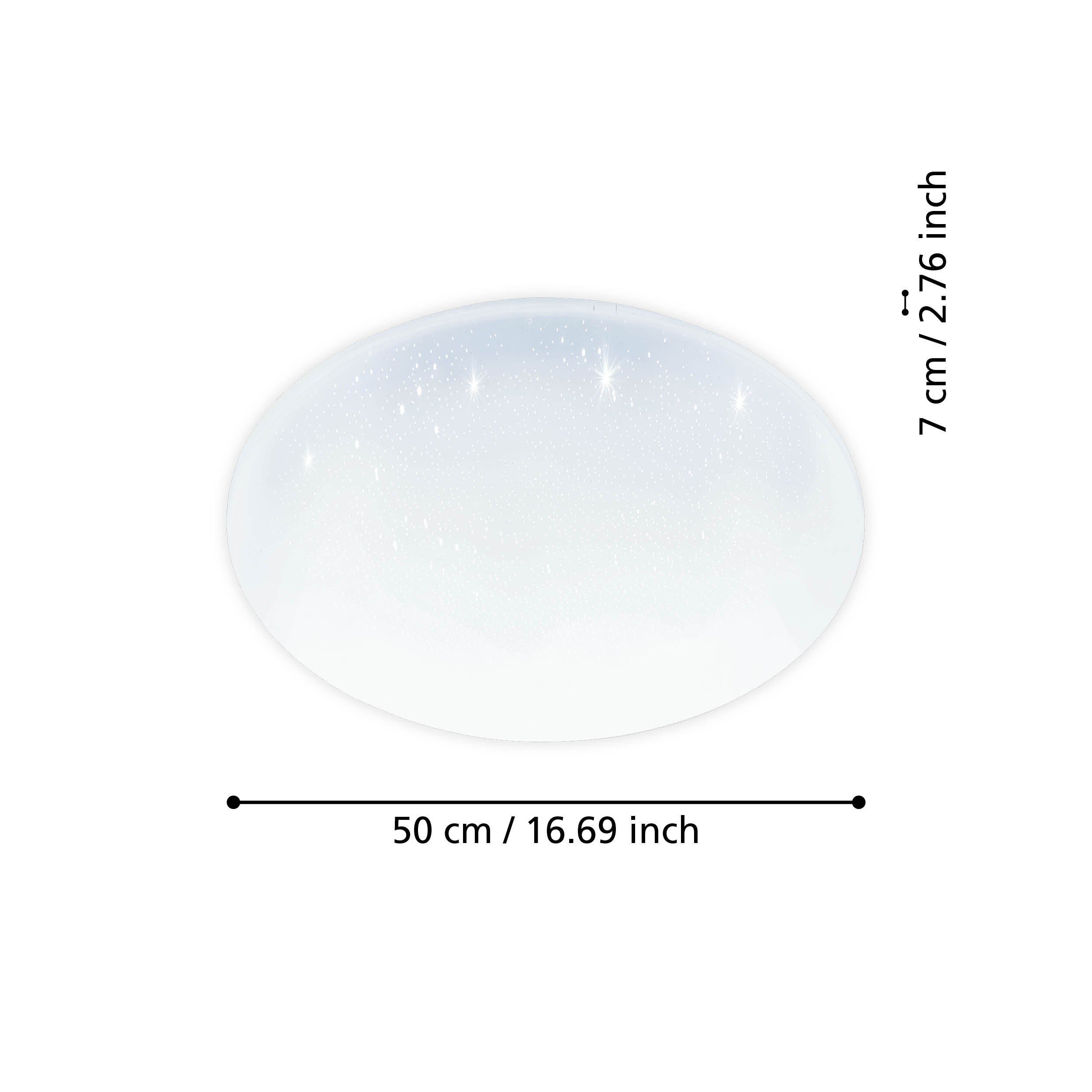 EGLO LED Deckenleuchte Pogliola-s, Leuchtmittel inklusive, Ø 50 cm, LED Deckenleuchte, Wohnzimmerlampe, Lampe weiß, Küchenlampe