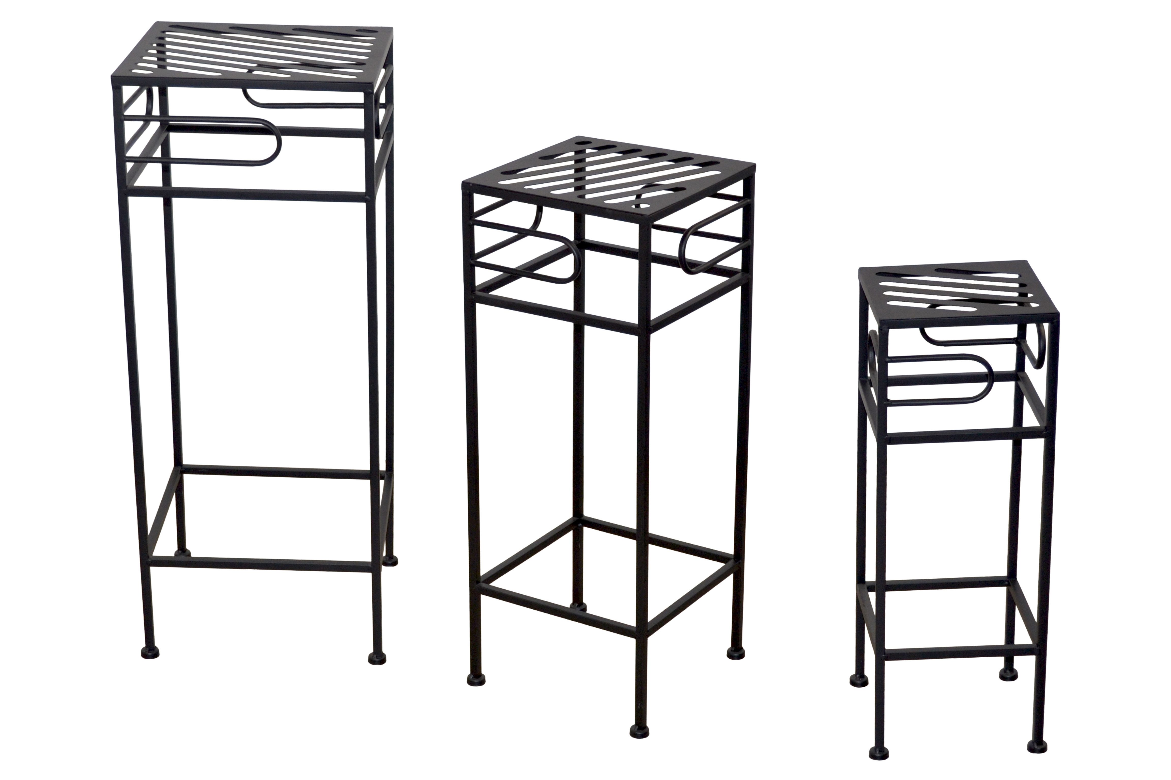 moebel-direkt-online Blumenständer 3teiliges Blumenständer-Set aus Metall (Spar-Set, 3teiliges Set)