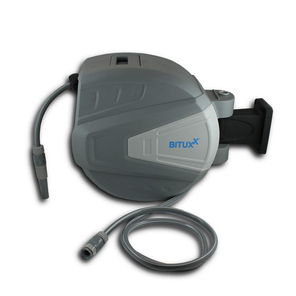 Schlauchtrommel Wasser - 30 Meter Wand Wasserschlauchtrommel mit Automatik Aufroller