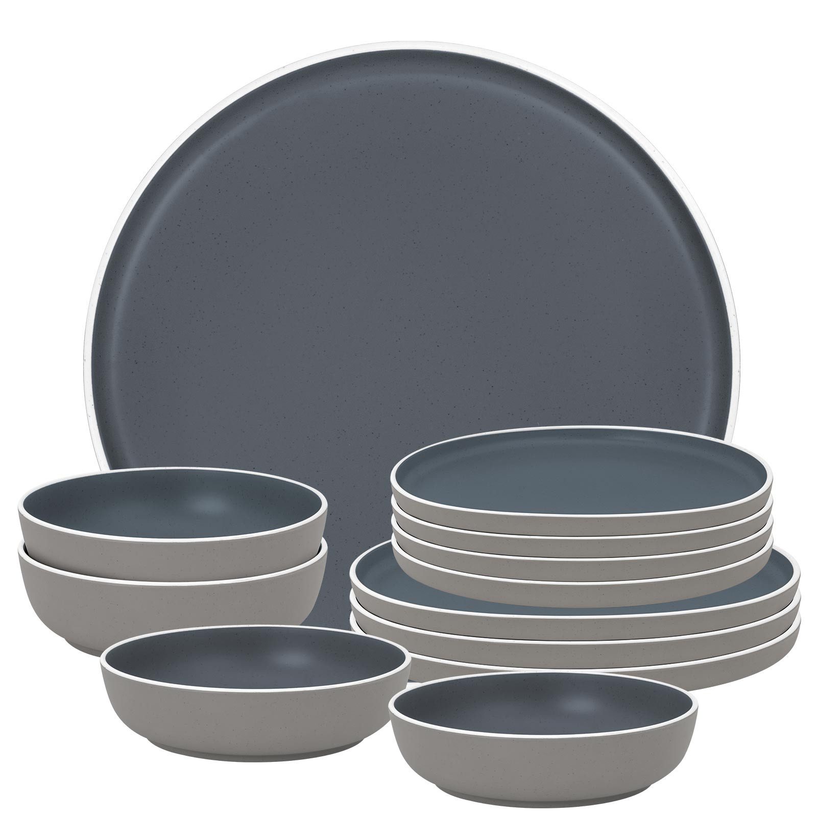 BRUNNER Geschirr-Set BRUNNER Camping Geschirrset TRILOGY (12, 16, 36-tlg) DARK AntiSlip (12-tlg)