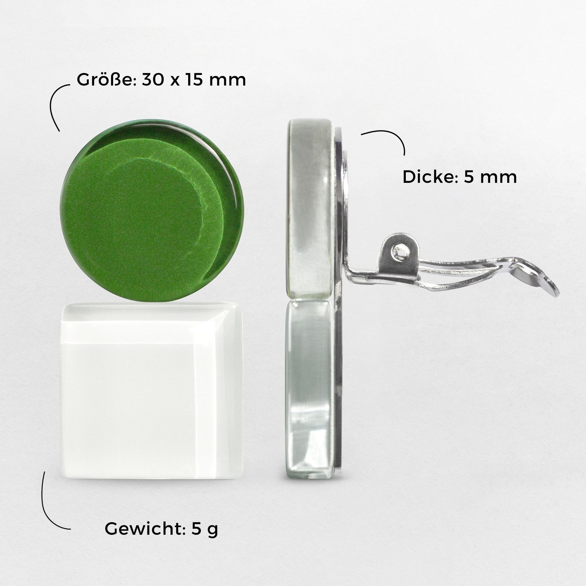 ALEXASCHA Paar Ohrclips Geometrische Clip Ohrringe im Bauhaus Design • Statement Ohrclips