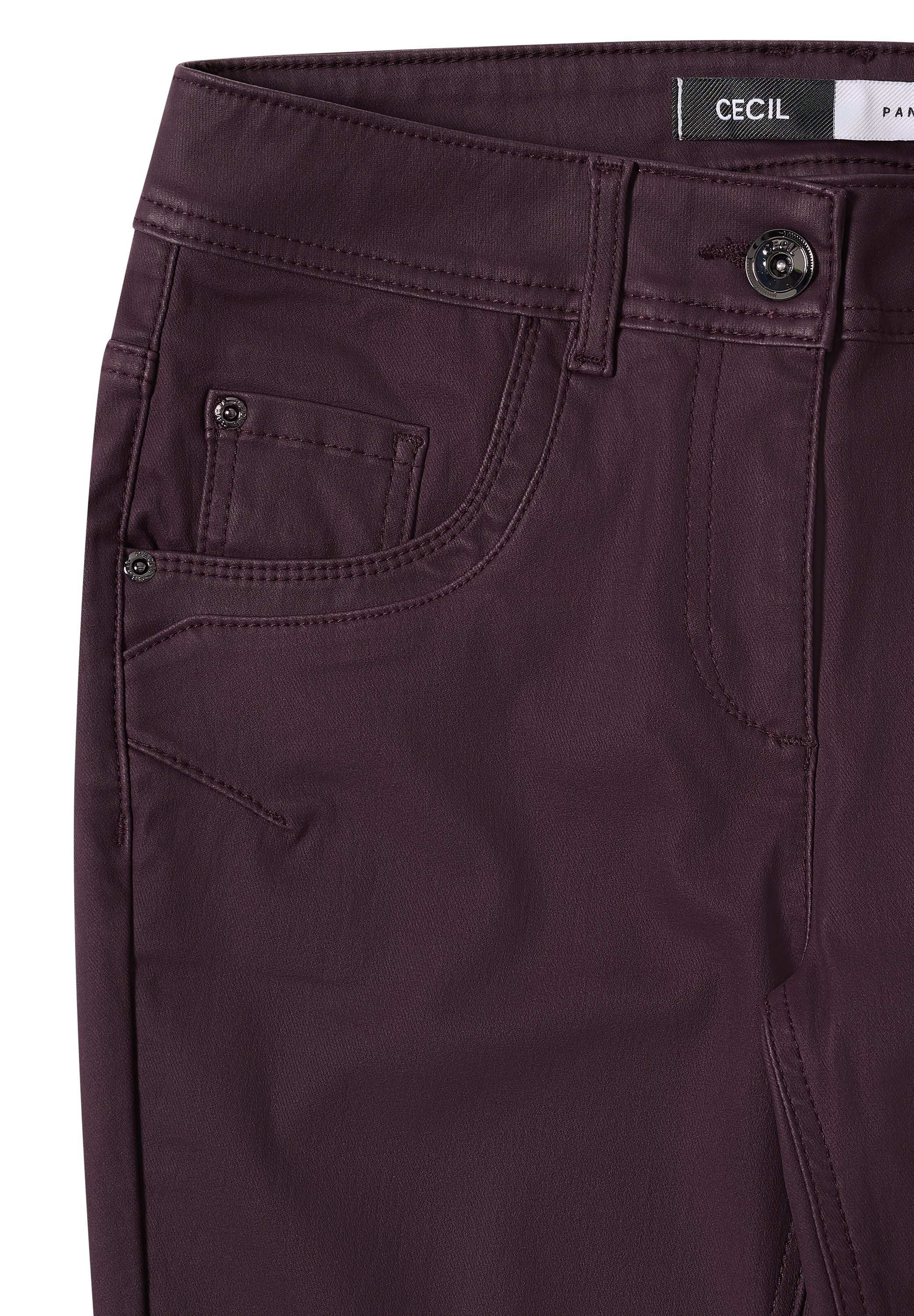 CECIL 5-Pocket-Hose Style Toronto im Leder-Look, mit leicht glänzender Beschichtung