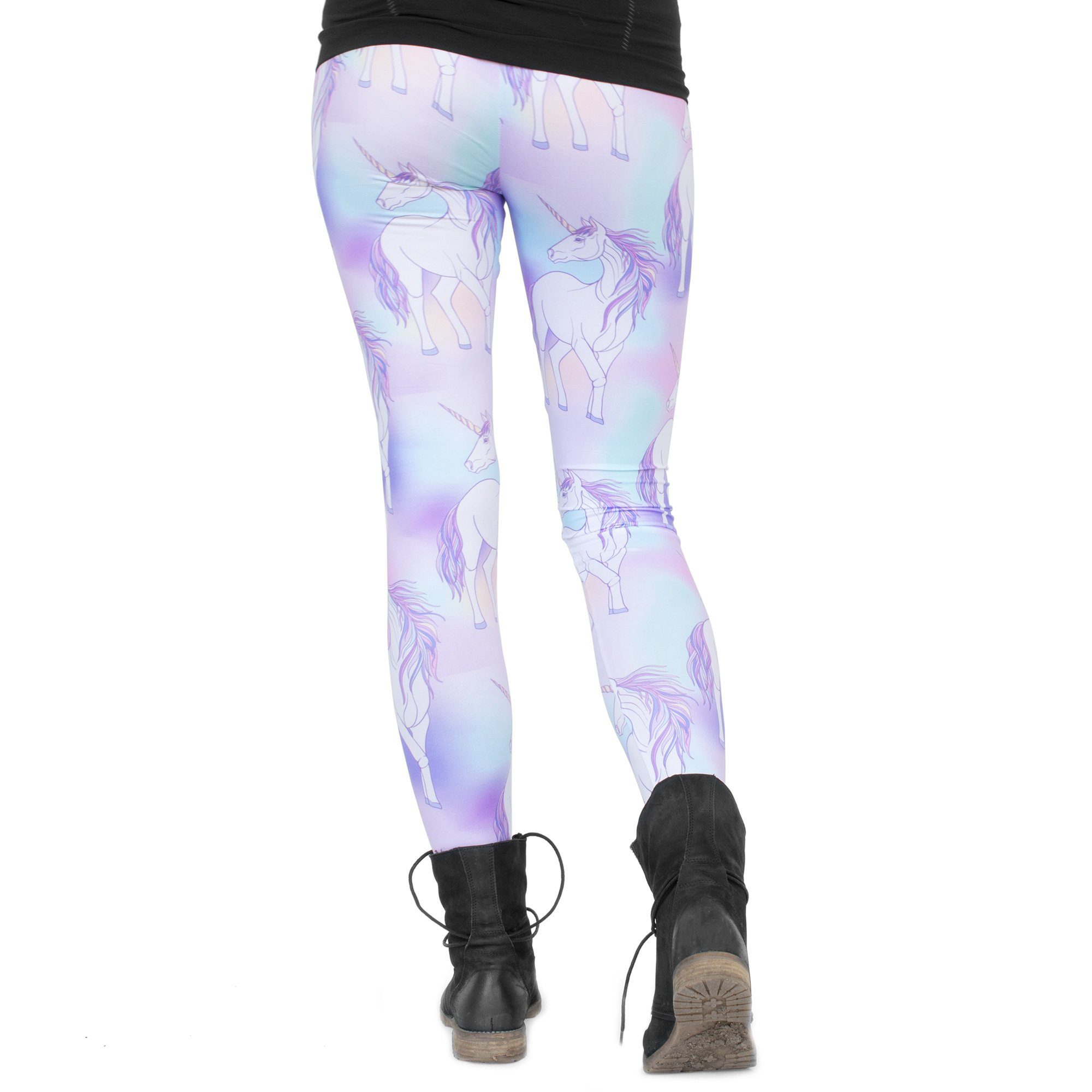 cosey Leggings Unicorn Line Leggings, Einhörner Leggings (Einheitsgröße S-L) Pastell Einhorn