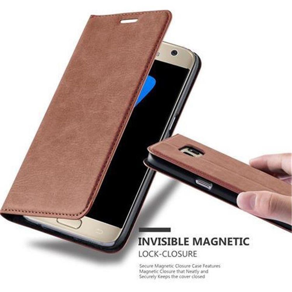 Cadorabo Handyhülle für Samsung Galaxy S7 Hülle Samsung Galaxy S7, Hülle Schutzhülle mit Standfunktion, Magnetverschluss und Kartenfach