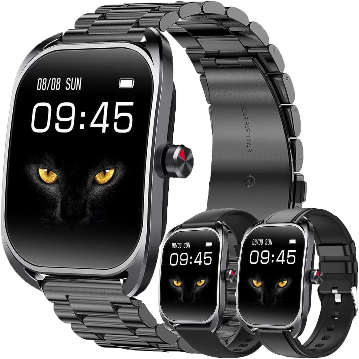 SGDDFIT Smartwatch (5 cm, android ios), Ultradünne Smartwatch mit AMOLED Display und Bluetooth Anruffunktion