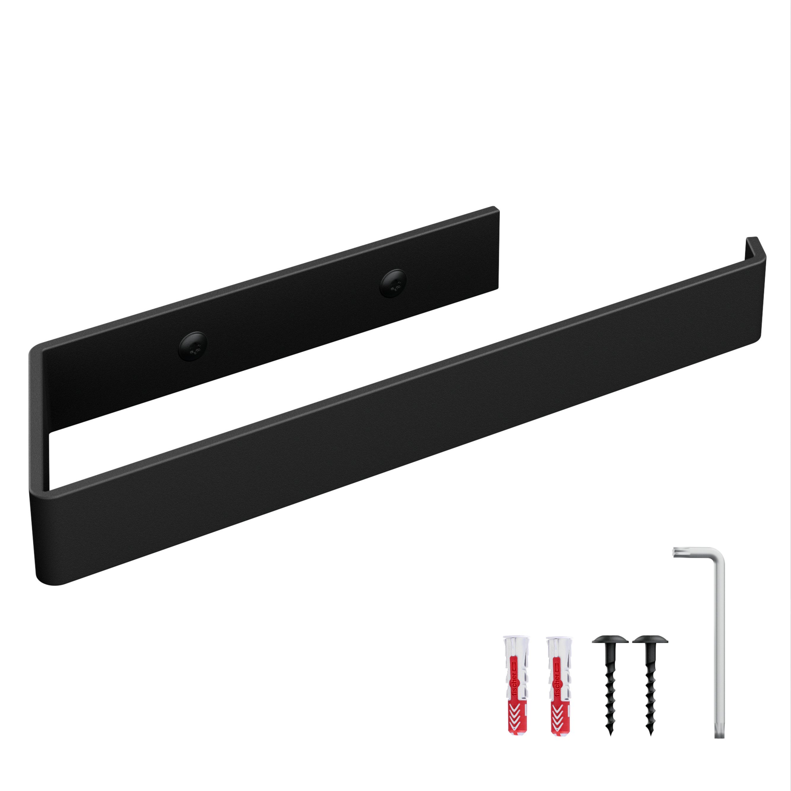 Toilettenpapierhalter HOLZBRINK Küchenrollenhalter Schwarz matt 244x72 mm