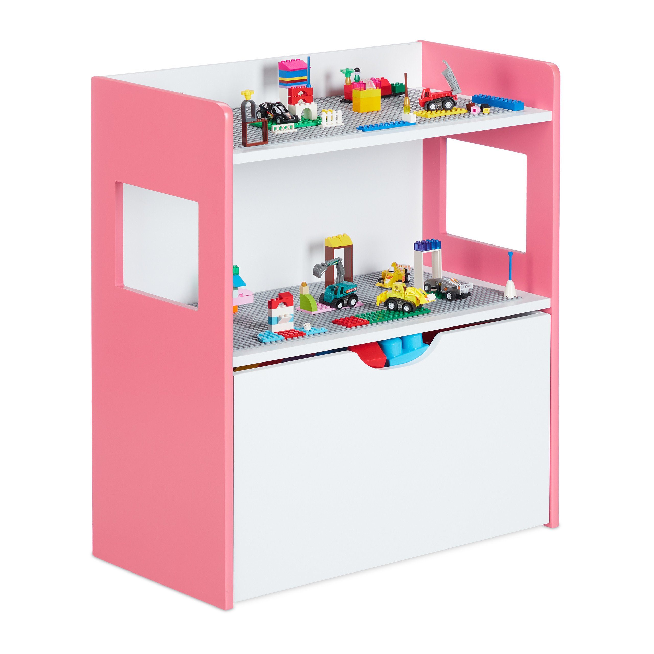 relaxdays Standregal Kinderregal mit Bausteinplatten günstig online kaufen