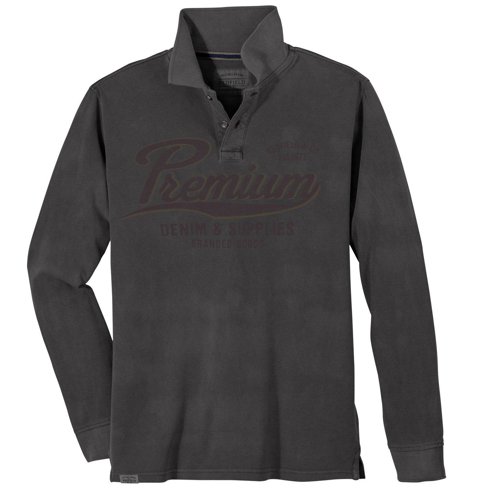 redfield Langarm-Poloshirt Redfield Used Langarm-Polo Übergröße günstig online kaufen