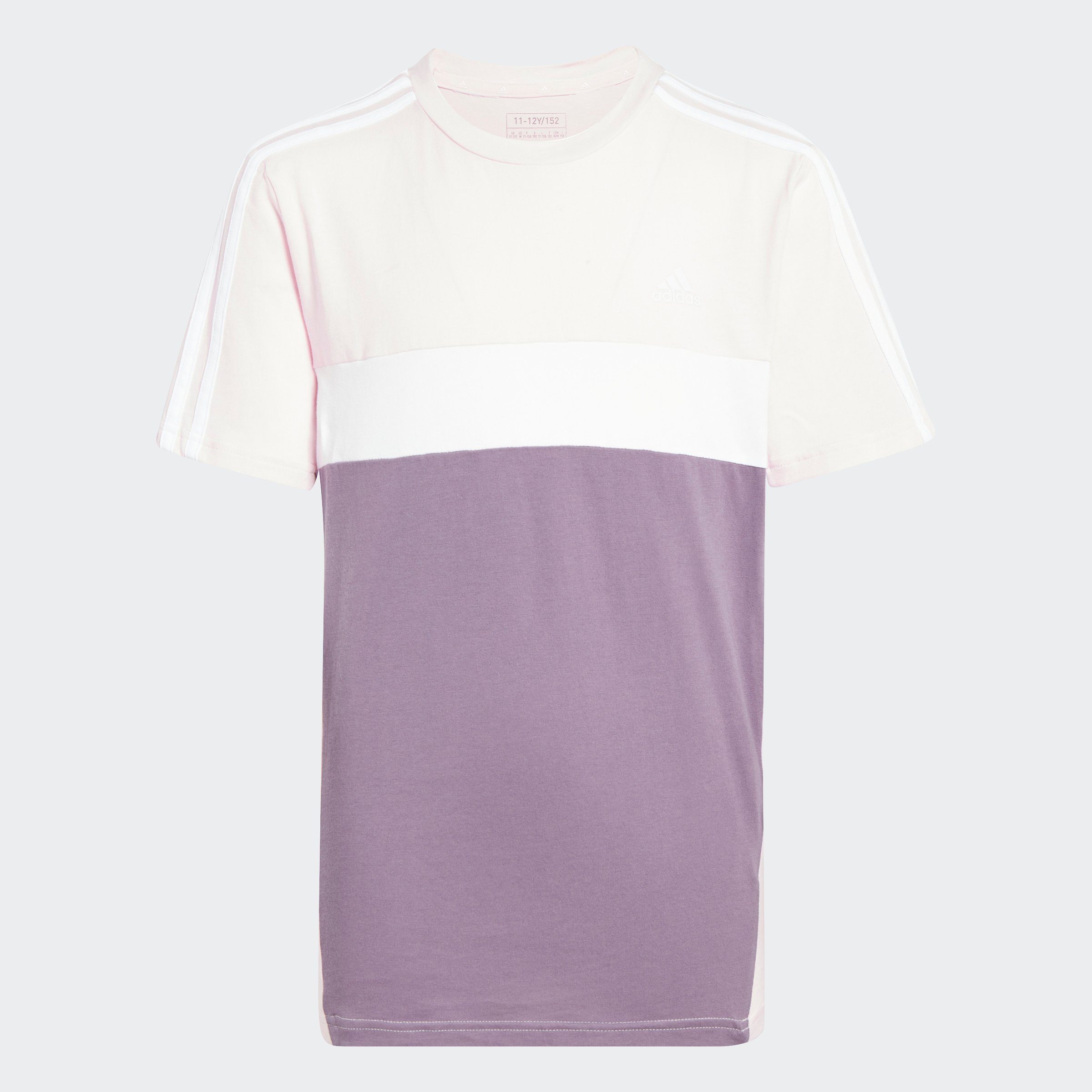 adidas Sportswear T-Shirt TIBERIO 3-STREIFEN COLORBLOCK COTTON KIDS Clear Pink / Shadow Violet / White