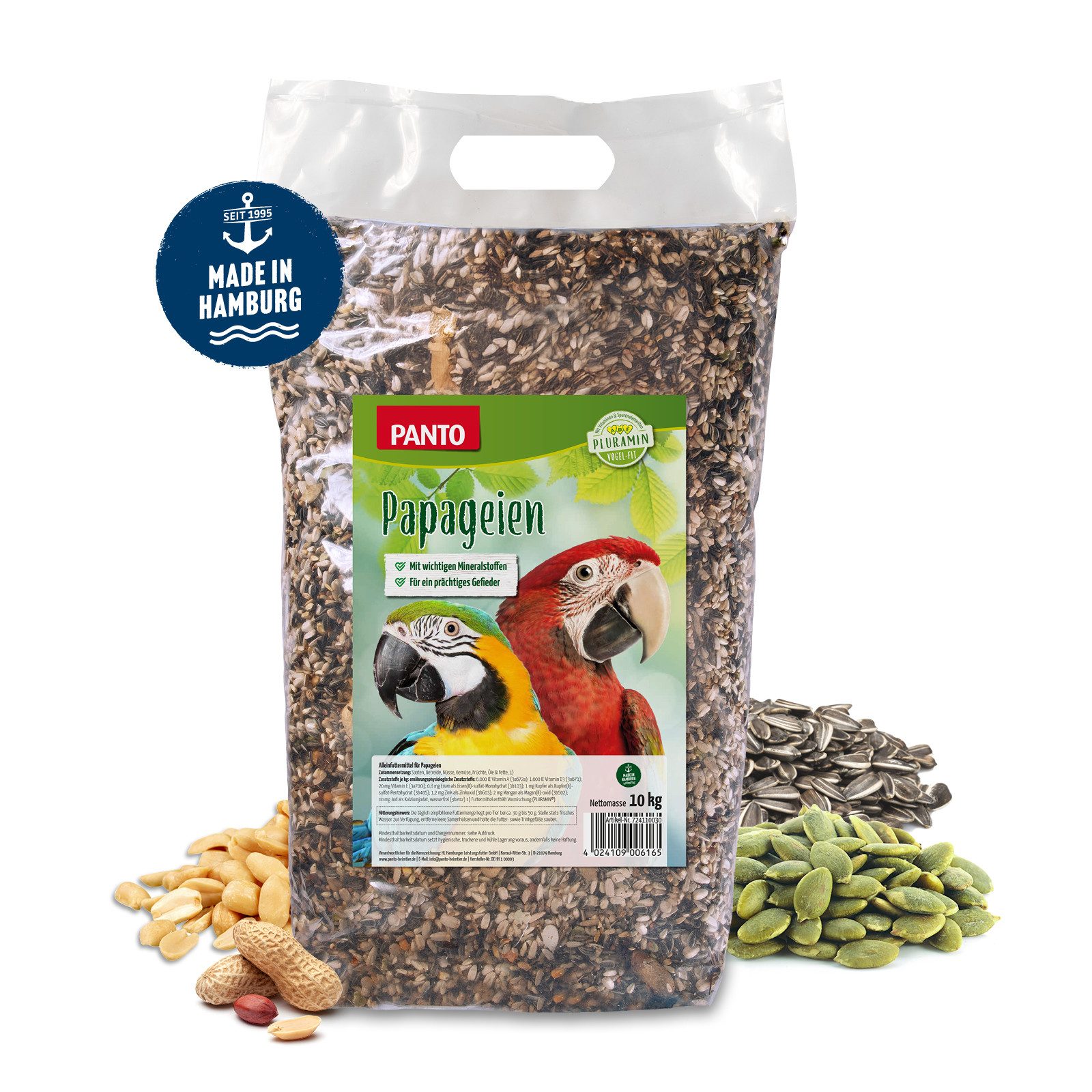 PANTO Papageienfutter 10kg, Papageienfutter