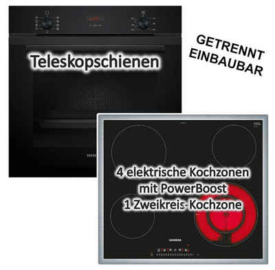 SIEMENS Backofen-Set iQ300 Kindersicherung mit Kochfeld Edelstahlrahmen - autark, 60 cm