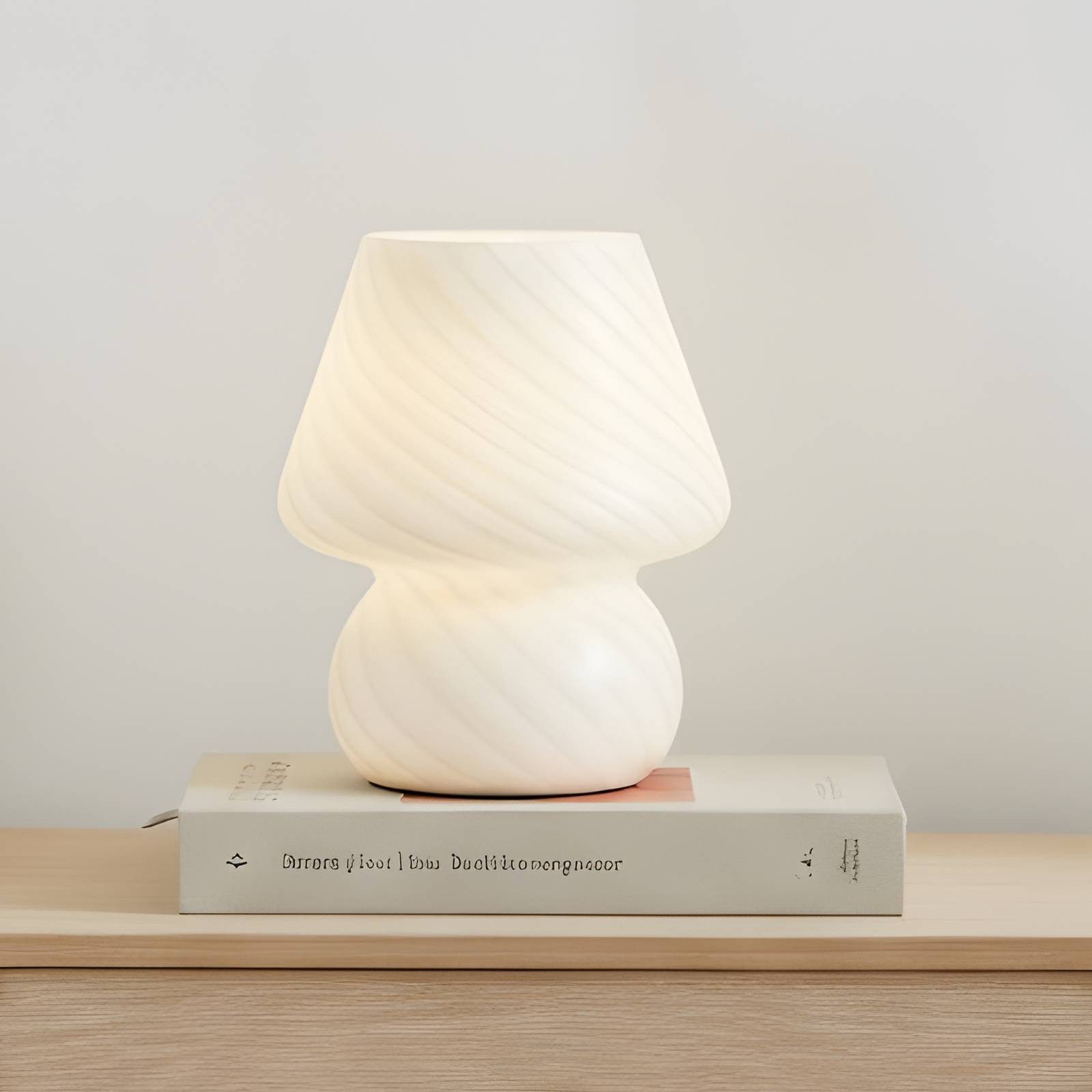 Lindby Tischleuchte Andriana, Glas Weiß IP20, 1 x 10 W LED günstig online kaufen