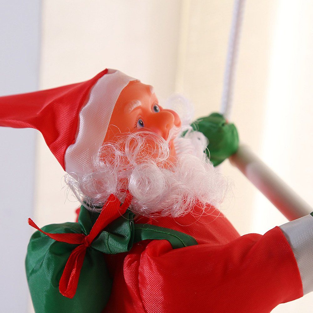 Coonoor Weihnachtsfigur 2 Stücke Nikolaus auf Leiter 25cm Weihnachtsdekoration
