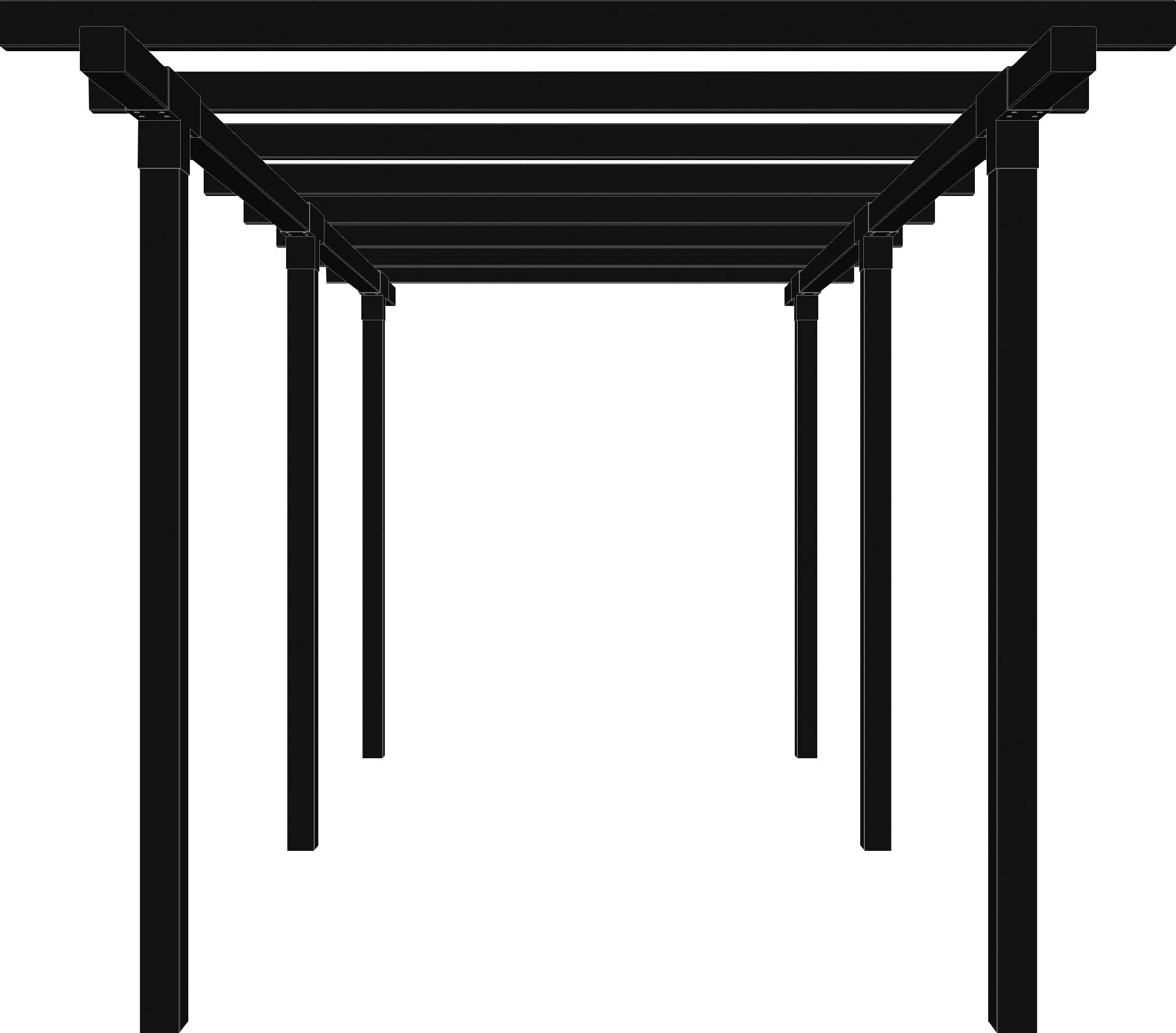 PLUS Pergola Cubic, BxTxH: 238x476x226 cm, Doppelpergola, 2 Module