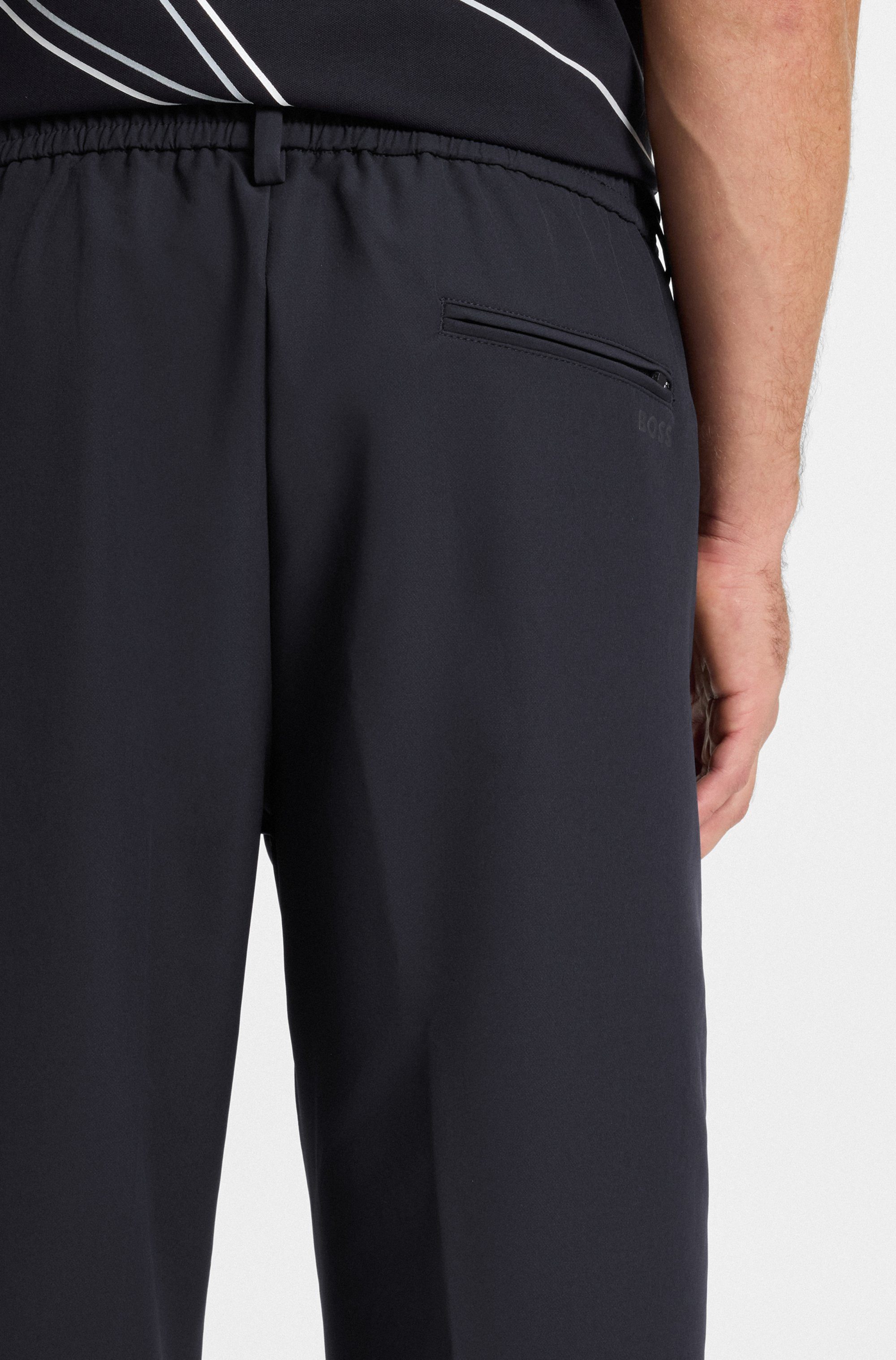 BOSS GREEN Webhose T Convert-Pleat mit Zugbund und Markenlabel Bundfaltenhose Anzughose Stretchhose