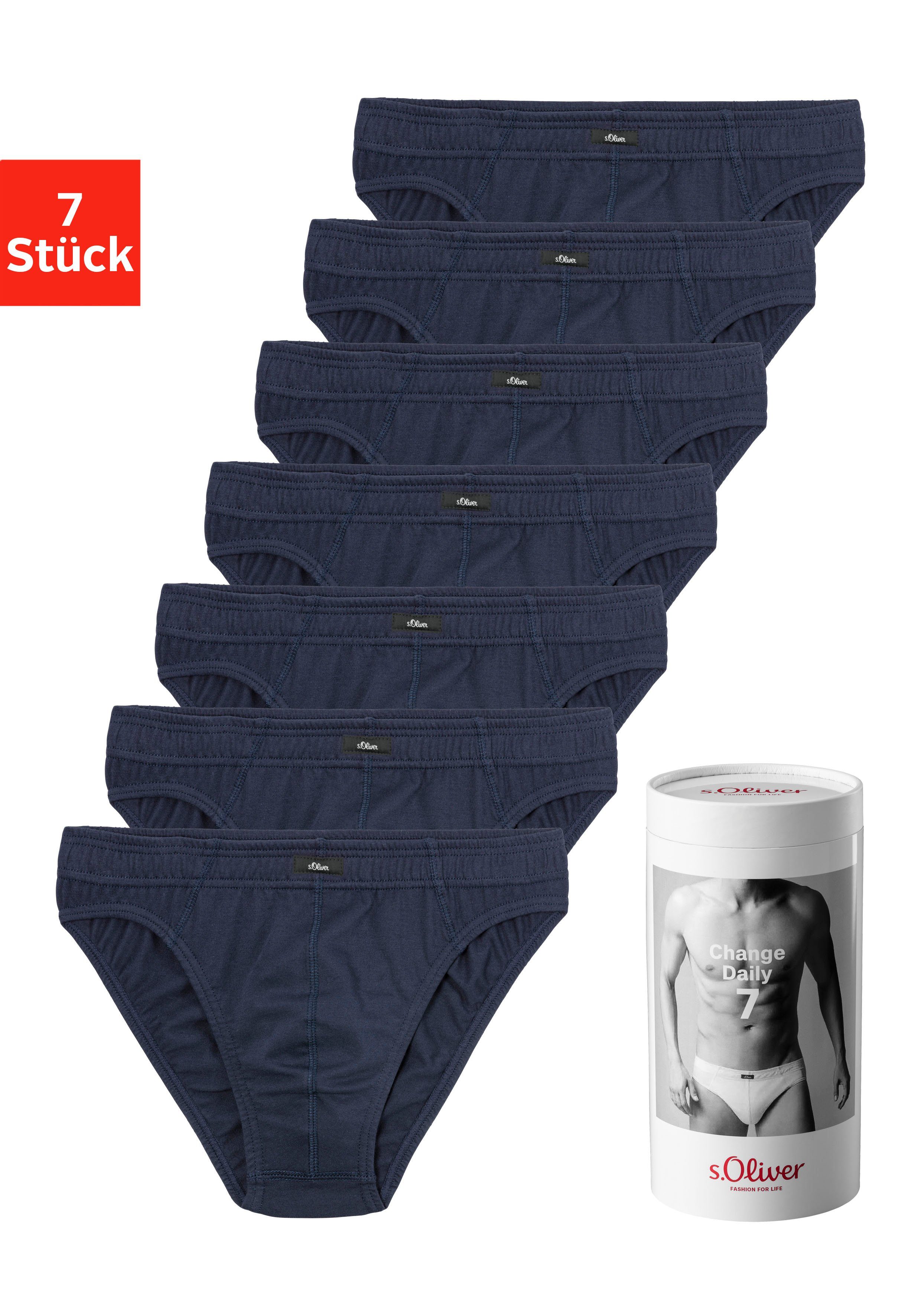 s.Oliver Slip Herren Unterhose (Packung, 7-St) Wochenration in einer Dose