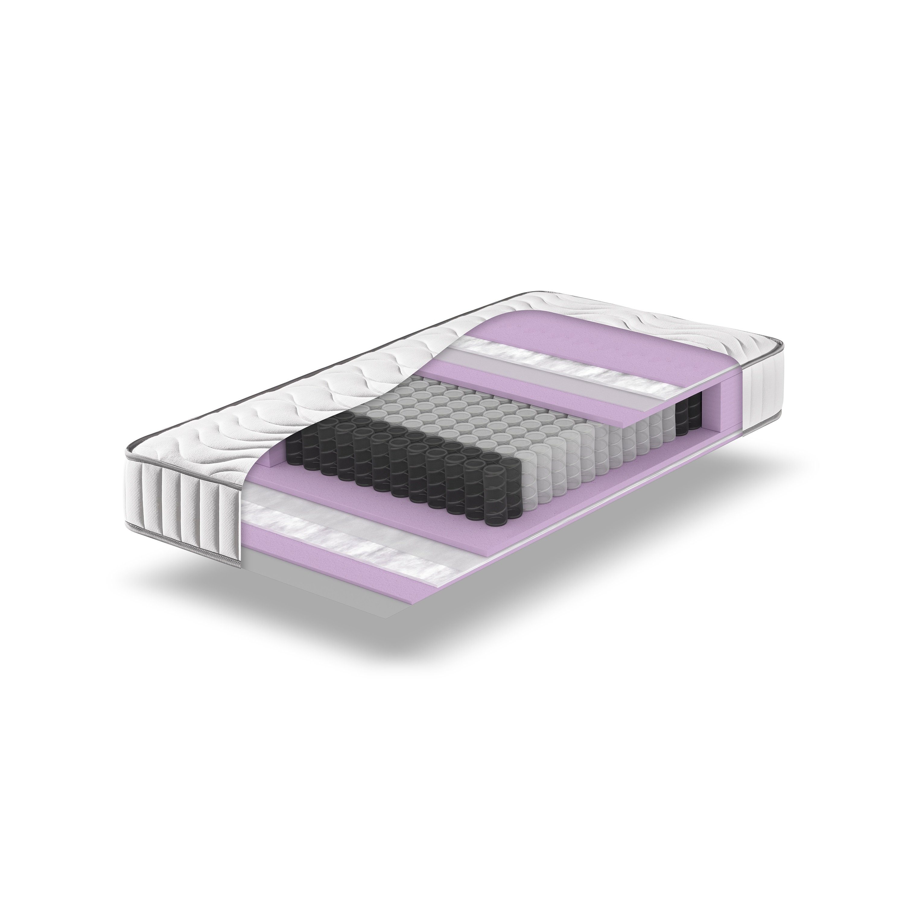 Taschenfederkernmatratze ProVital – Ergonomische 7-Zonen Tonnentaschenfederkernmatratze, Betten-ABC, 24 cm hoch, klimaregulierend, ergonomisch und atmungsaktiv