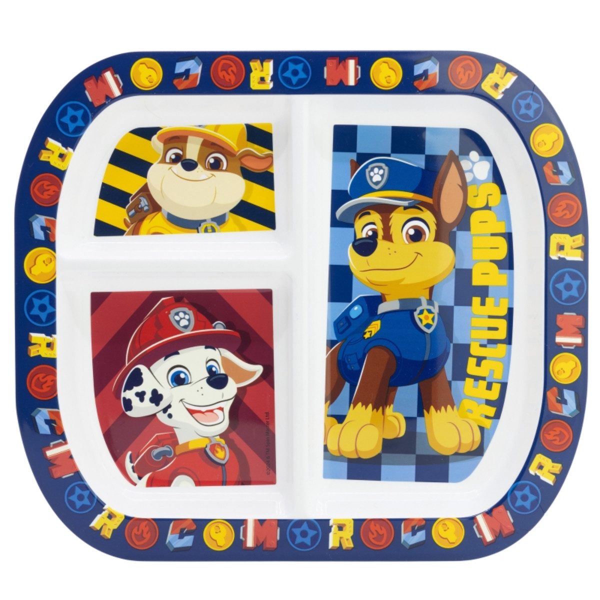 Storline Frühstücksteller Paw Patrol rechteckig mit 3 Fächern, Mikrowellengeeignet