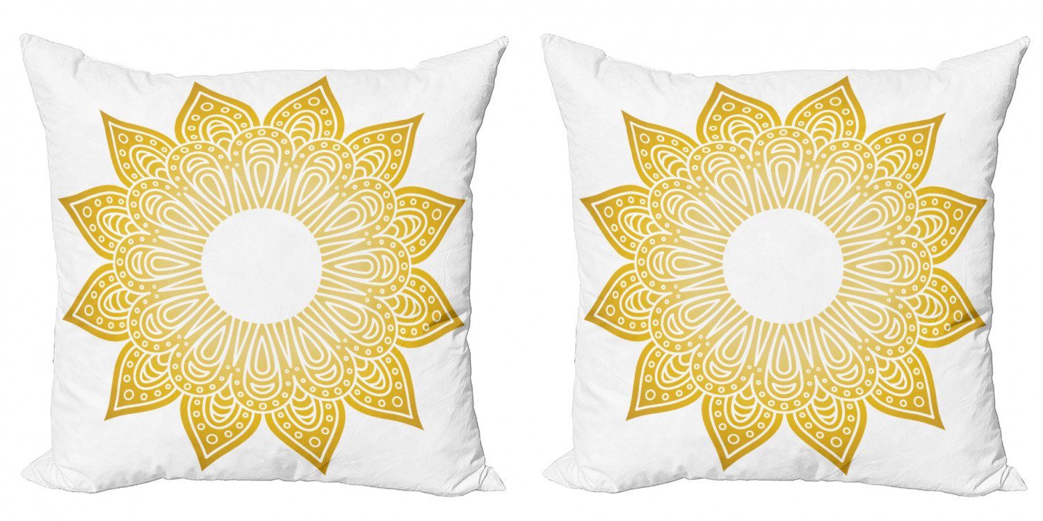 Kissenbezüge Modern Accent Doppelseitiger Digitaldruck, Abakuhaus (2 Stück), Mandala Kreis Sun Looking Floral