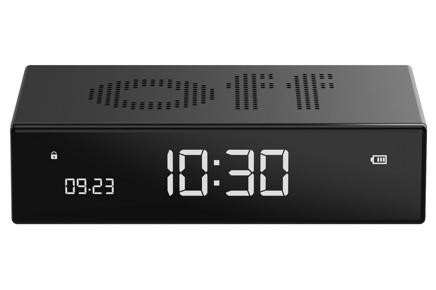 Lexon Quarzwecker LR152N Digitalwecker Flip Premium Schwarz