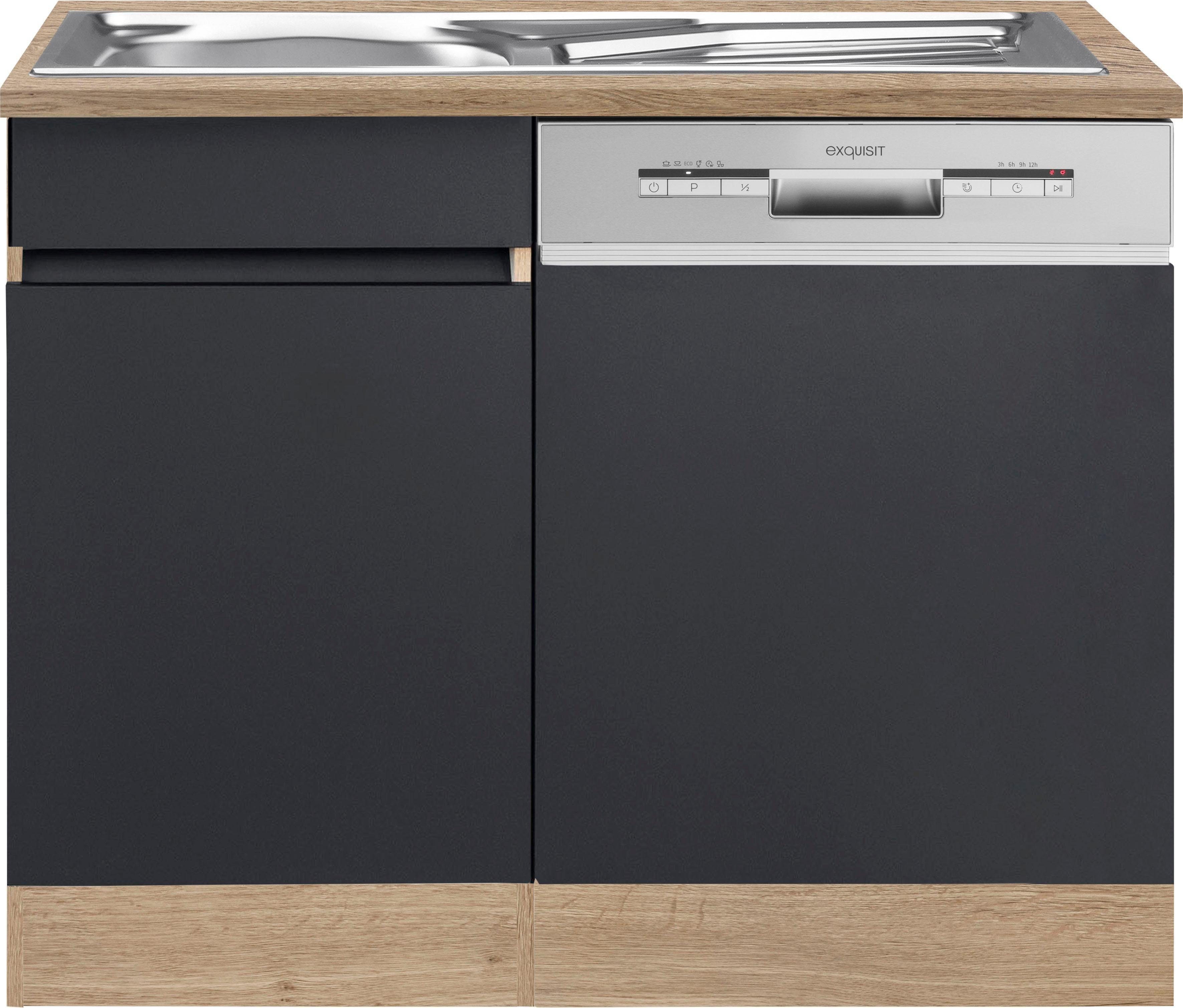 OPTIFIT Spülenschrank Roth Breite 110 | cm anthrazit/wildeichefarben wildeichefarben