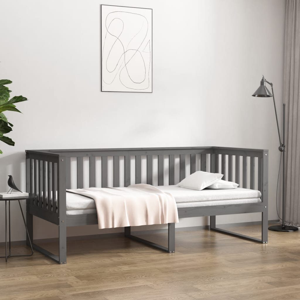 furnicato Bett Tagesbett Grau 90x190 cm Massivholz Kiefer (1-tlg) günstig online kaufen