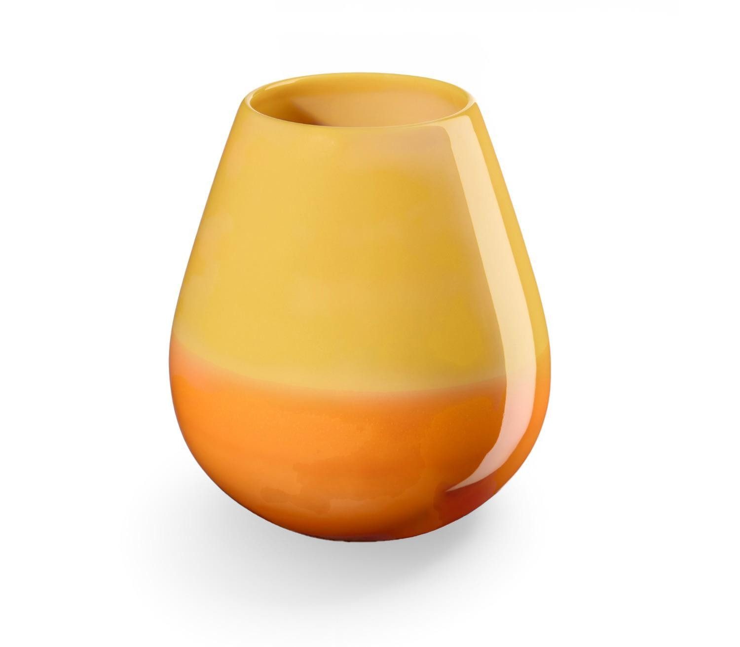 ASA SELECTION Tischvase EASE JOY, H 18 cm, Orange, Gelb, Steinzeug, (1 St), wasserdicht