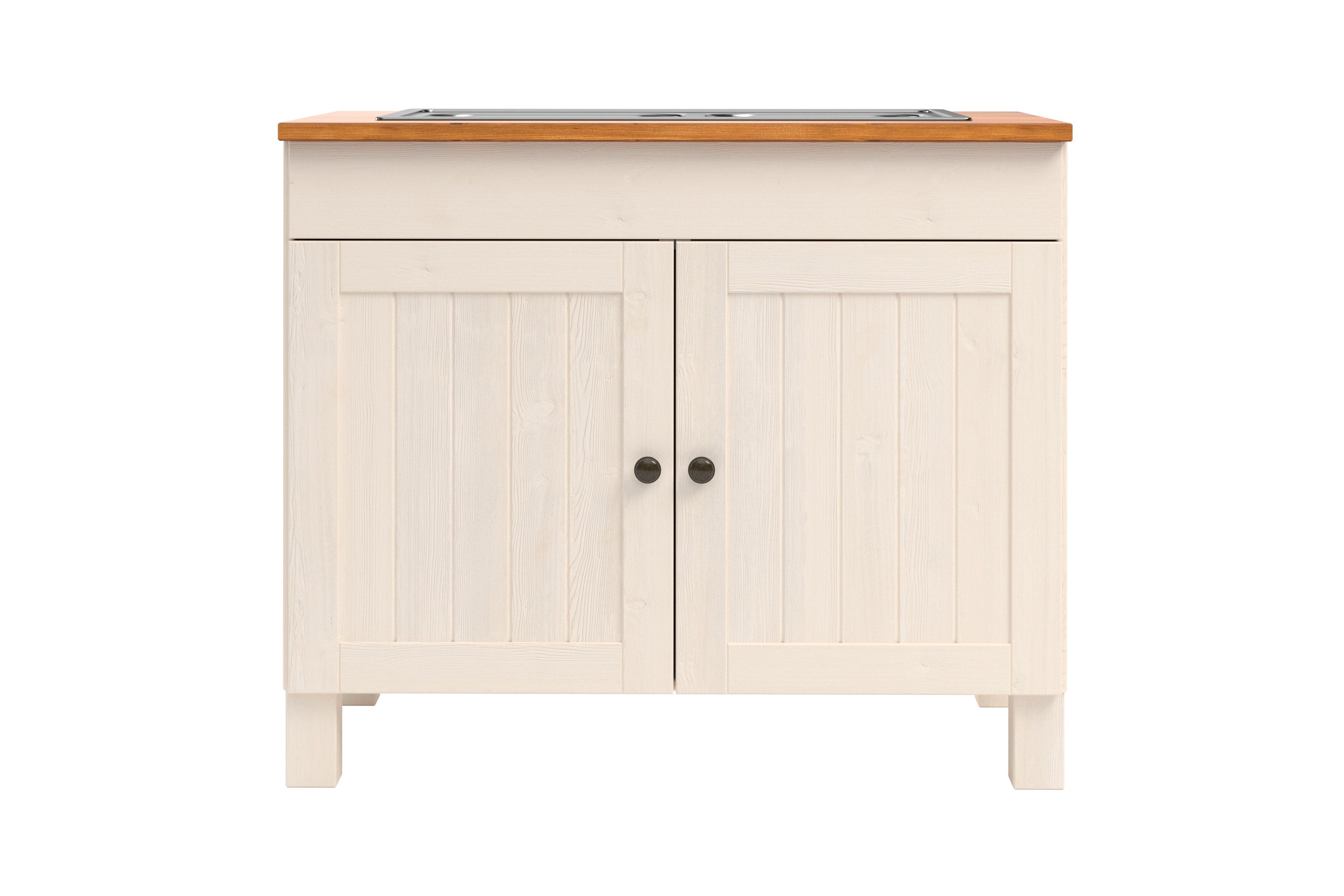 Home affaire Spülenschrank Alby2 Mit Metallgriffen, Breite 100 cm