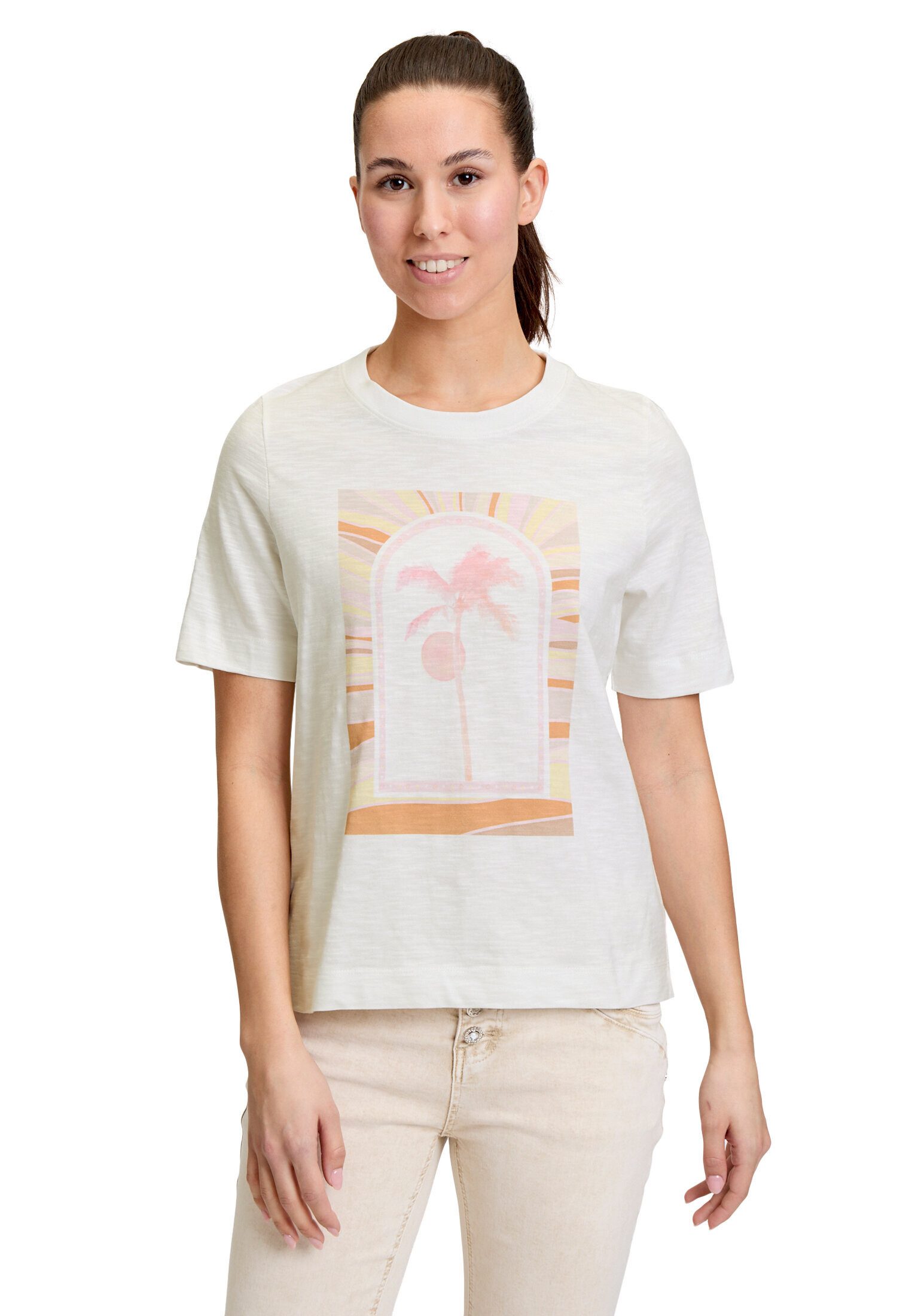 Cartoon Kurzarmshirt Damen mit Rundhalsausschnitt (1-tlg) Placement