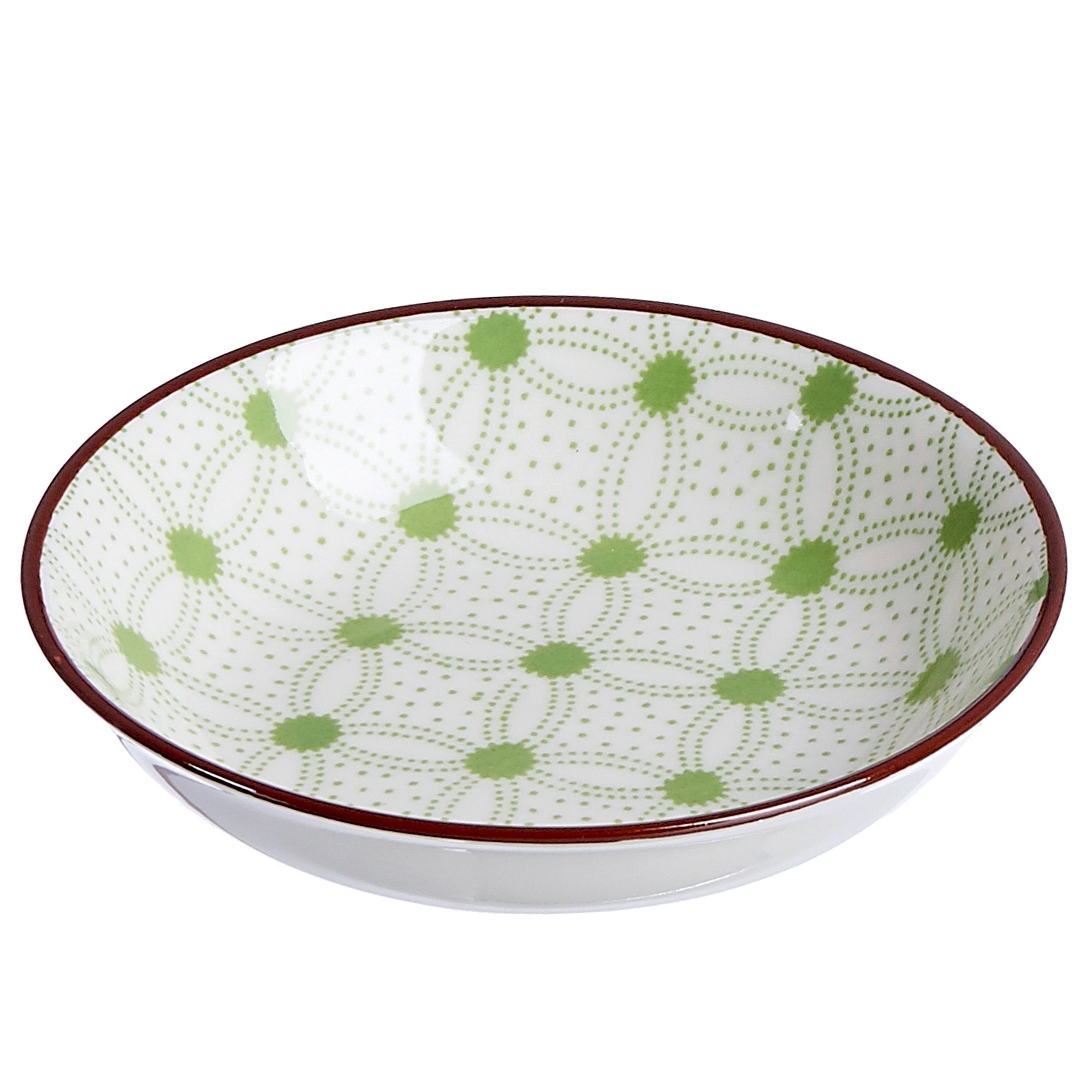 Ritzenhoff & Breker Servierschale 4er Set Schale flach 9,5cm Lime Rio - Ritzenhoff 744804, Porzellan