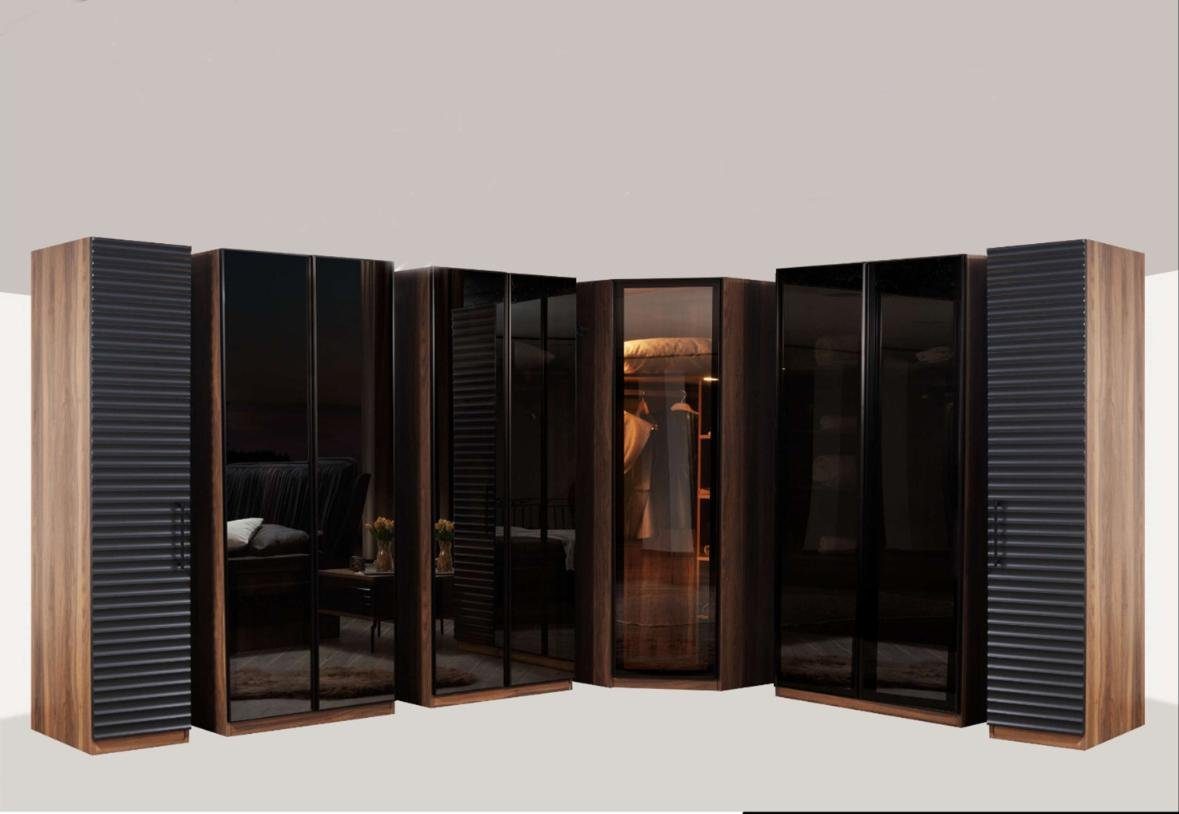 JVmoebel Eckkleiderschrank Schlafzimmer Möbel Moderner Eckschrank Luxuriöser Holz (1-St., Eckschrank) Made in Europa