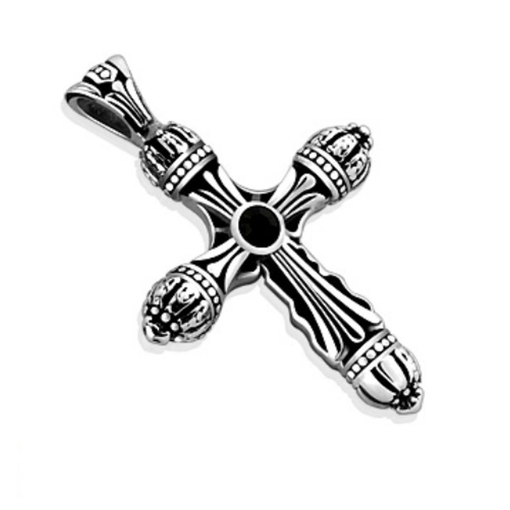 Pendant Halsketten Anhänger (1-tlg), Keltenkreuz Unisex aus verkronten BUNGSA Set Anhänger Edelstahl Enden mit Silber