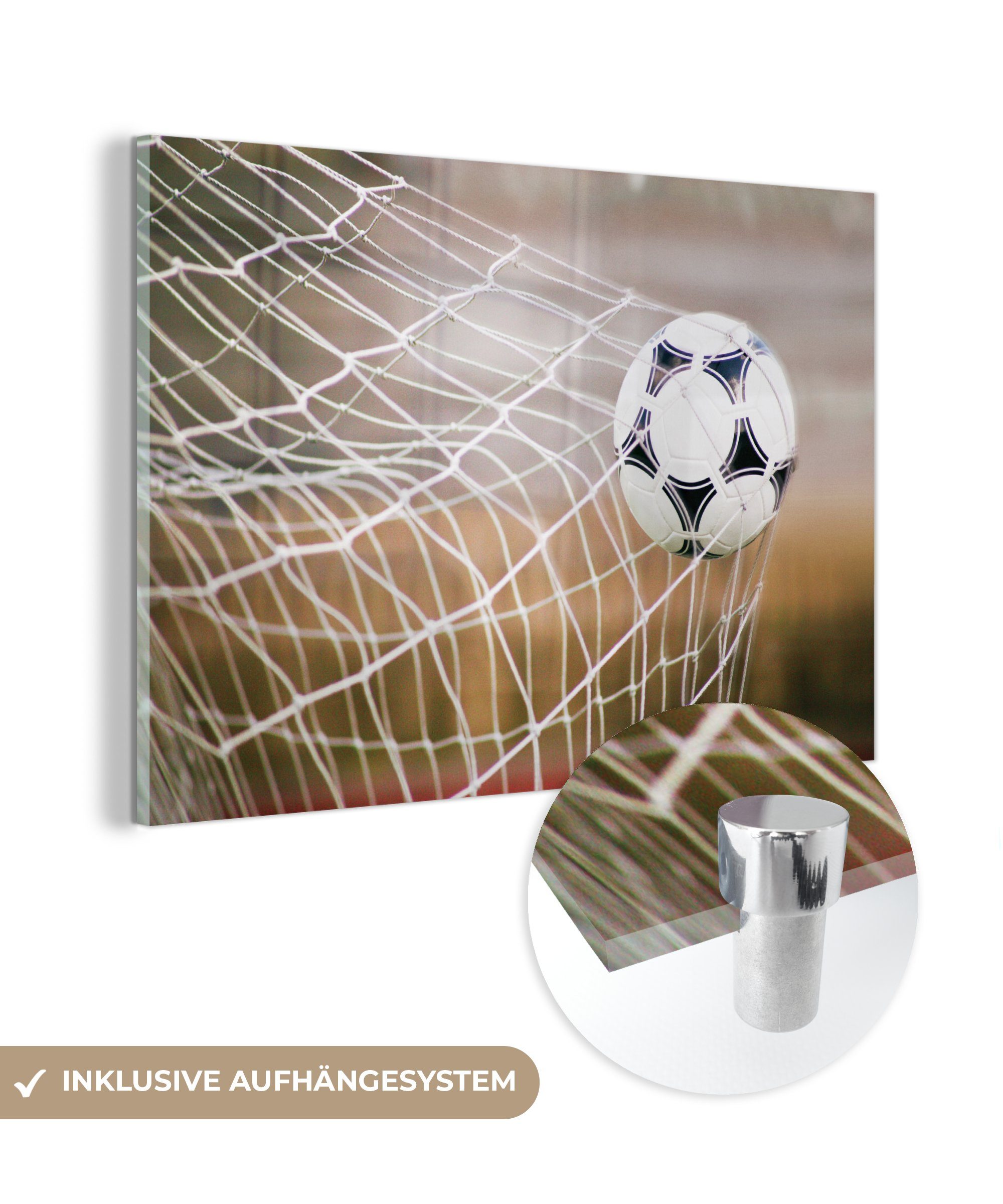 MuchoWow Acrylglasbild Ball im Schlafzimmer Acrylglasbilder St), (1 Wohnzimmer Netz, &
