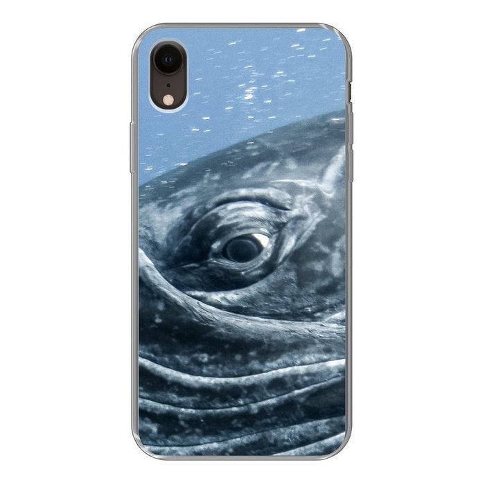 MuchoWow Handyhülle Augen - Walfisch - Grau Handyhülle Apple iPhone XR Smartphone-Bumper Print Handy