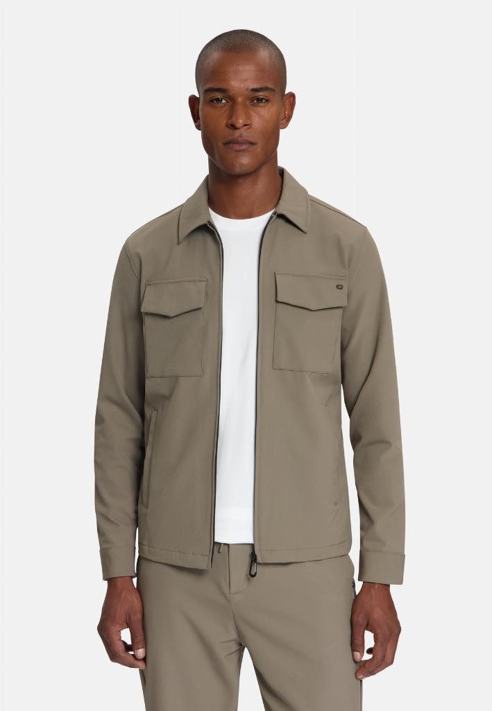 NO EXCESS Rundhalspullover Overshirt Full Zipper Stretch Sedoc