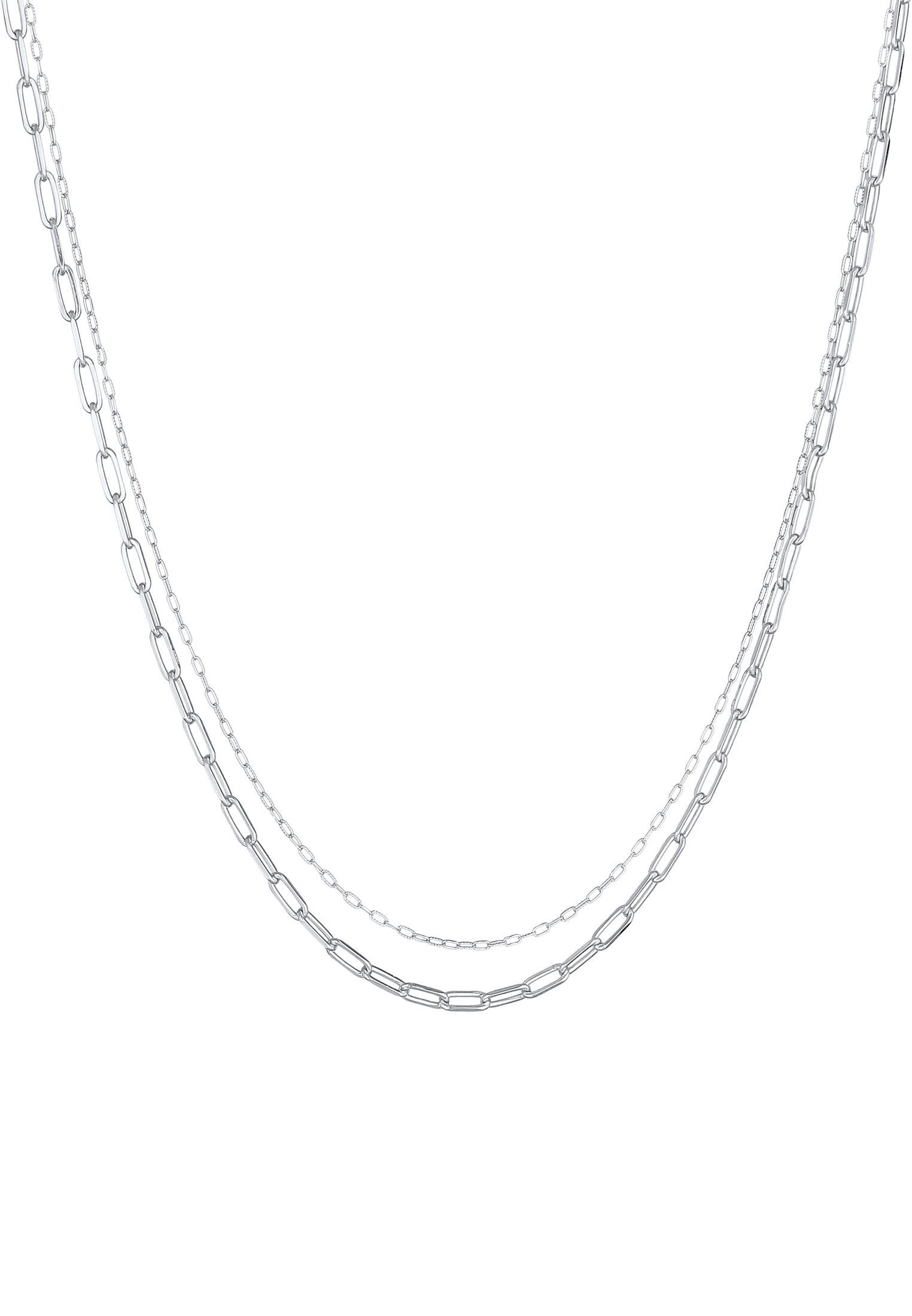 Elli Gliederkette Layer Glieder Oval Basic Chunky Chain 925 Silber