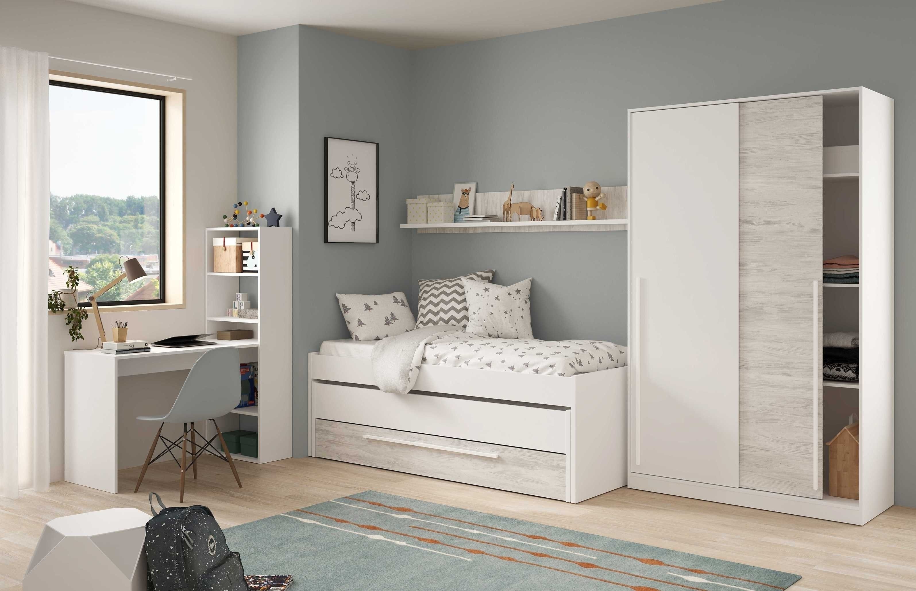 freiraum Jugendzimmer-Set ELLIOT, in Artik-Weiß/Velho-Weiß - 199x65x96 (BxH günstig online kaufen