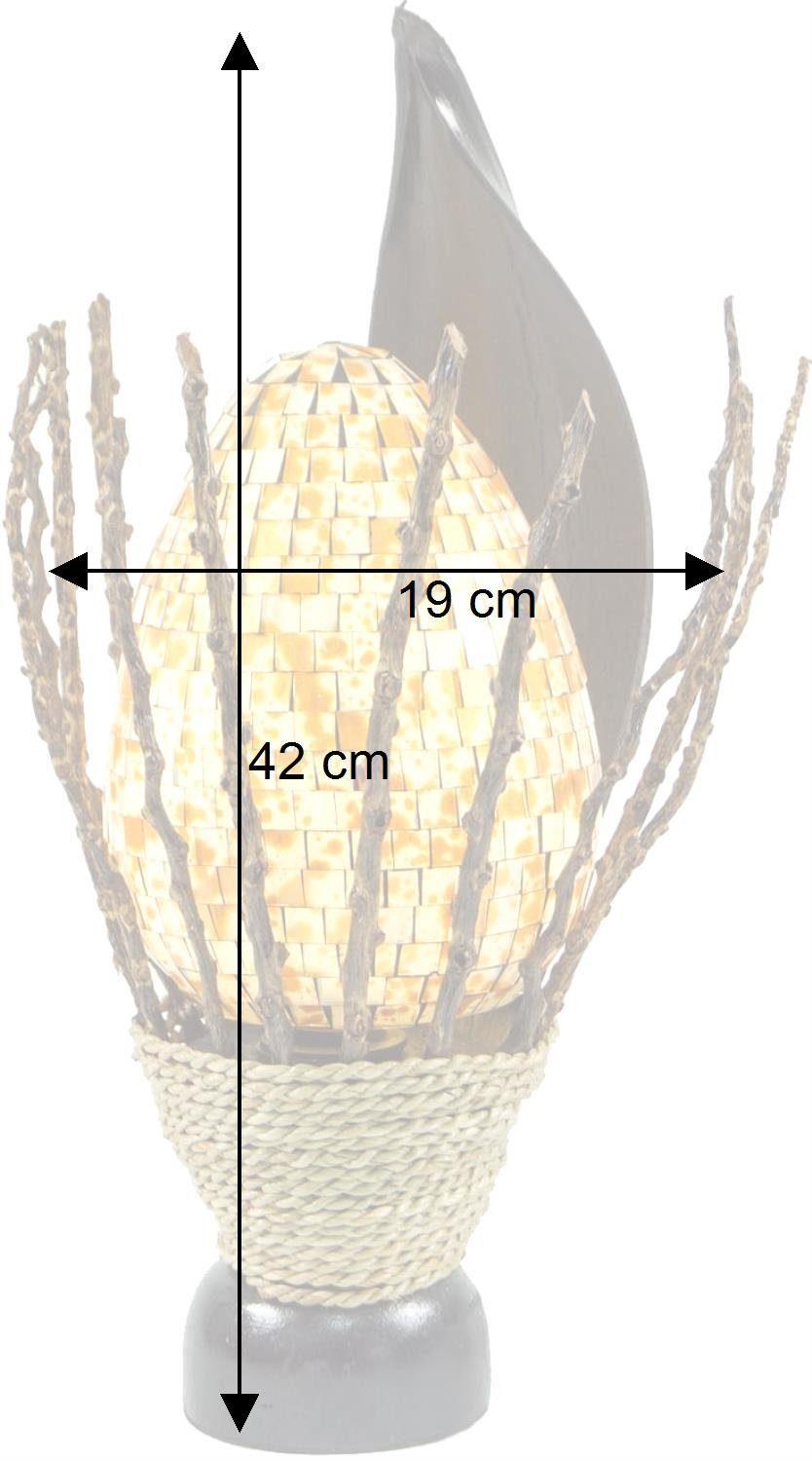 Bali, Modell Manis Palmholz,.., handgemacht nicht Leuchtmittel inklusive Guru-Shop in Tischleuchte Tischlampe,