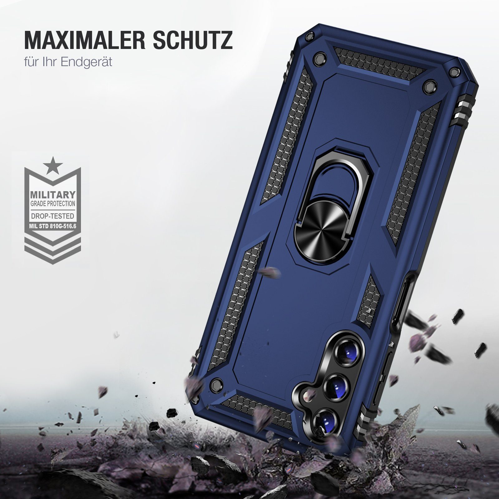 Tec-Expert Handyhülle Outdoor Cover Hülle für Samsung Galaxy A14 5G 6.6 Zoll, 6.6, Premium Hülle aus verstärktem Polycarbonat