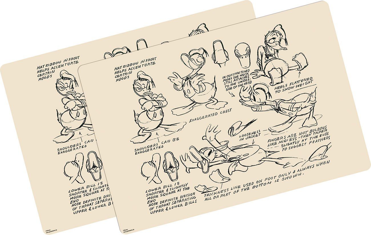 Geda Labels GmbH Platzset Donald Duck Vintage 2er Set, (2-St), Beige, 43x29 günstig online kaufen