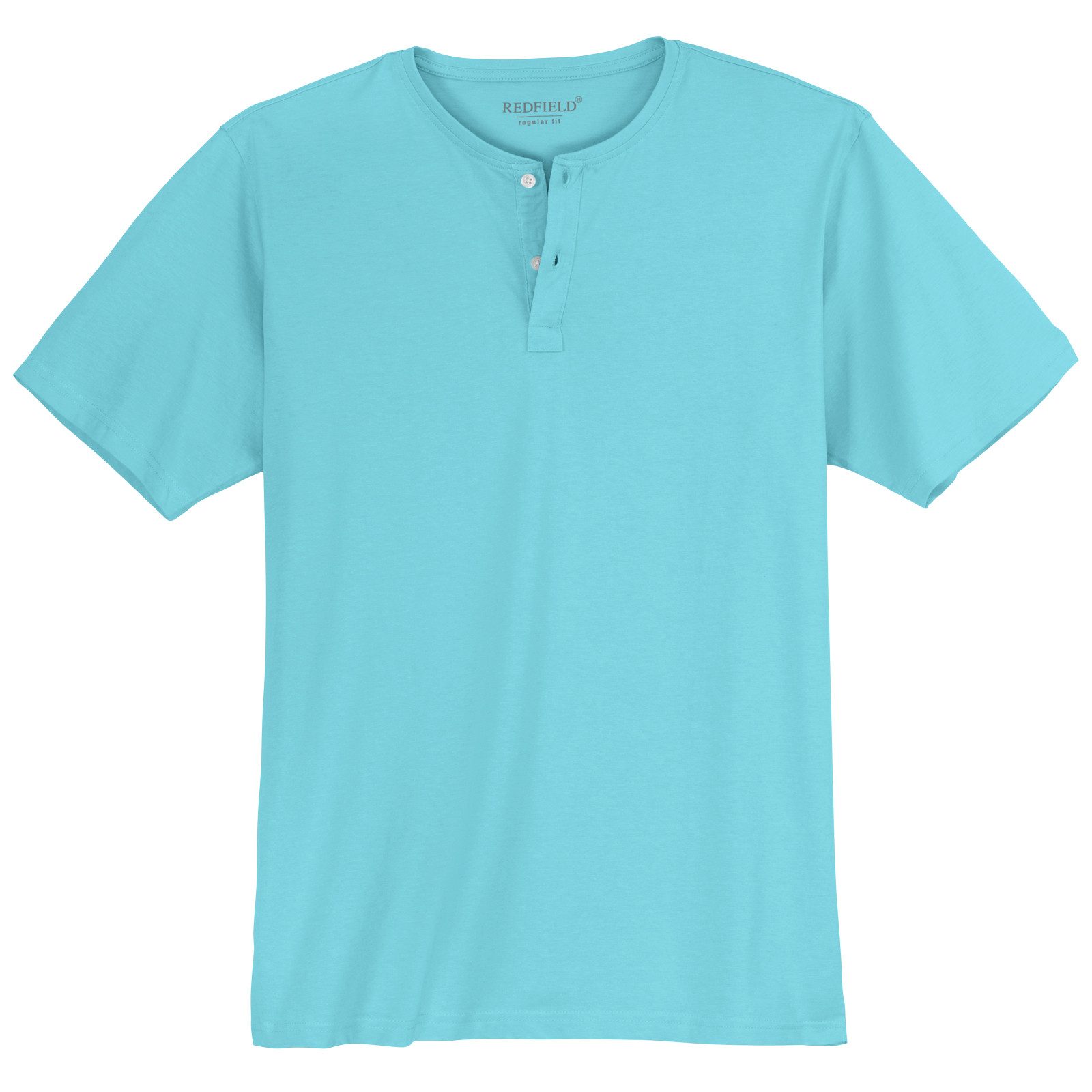 redfield Rundhalsshirt Redfield Henley T-Shirt Übergröße helltürkis Bruce