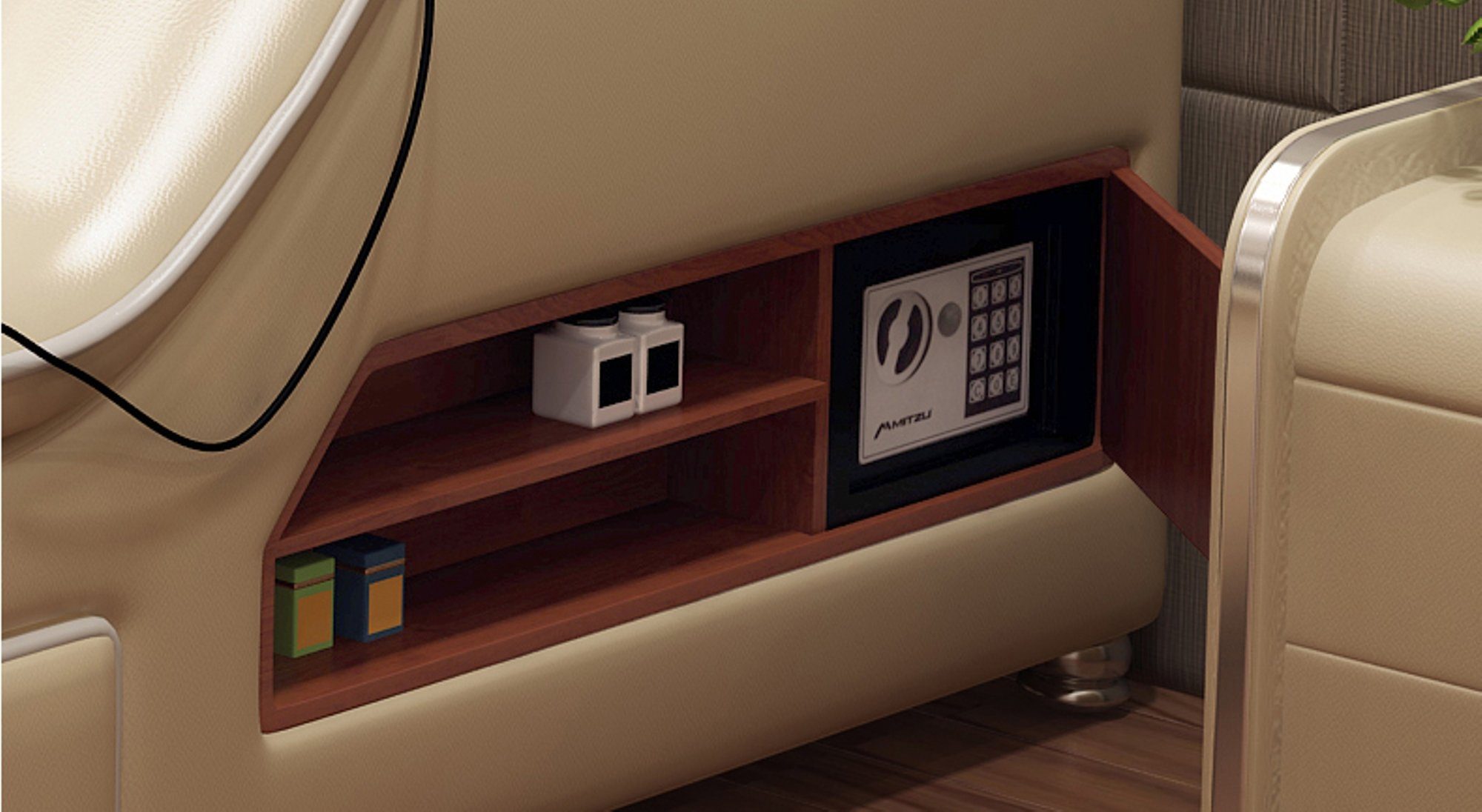 JVmoebel USB Tresor Wärme Multifunktion Betten Sound Liege Bett Bett Doppel