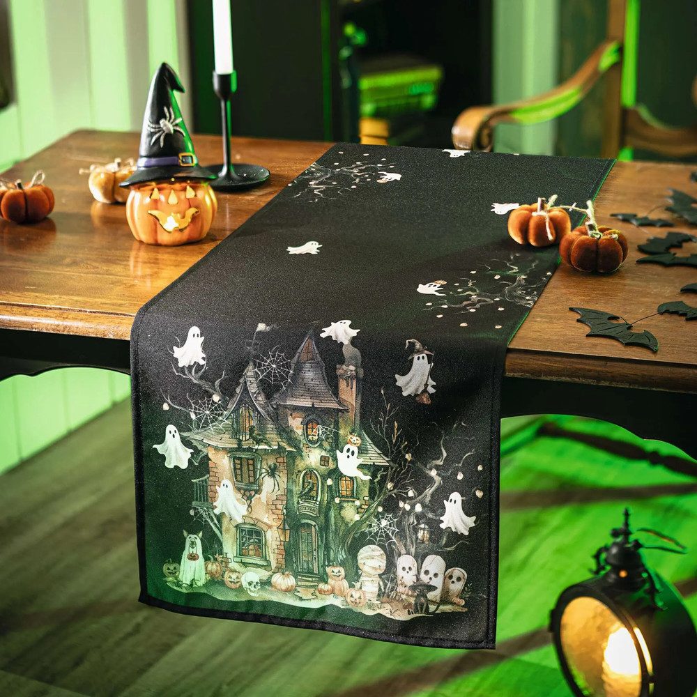 Home-trends24.de Tischläufer Tischläufer Spukhaus Halloween Deko Tischdecke günstig online kaufen