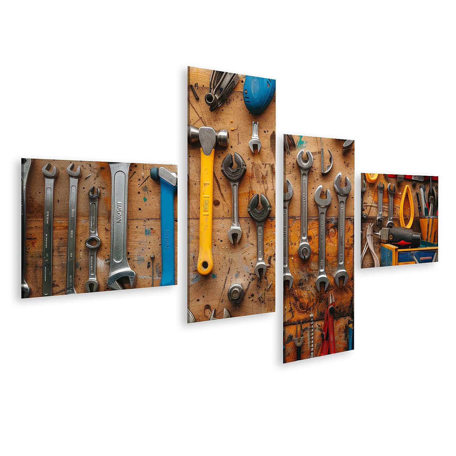 islandburner Leinwandbild Werkzeuge an einer Werkstattwand Wandbild