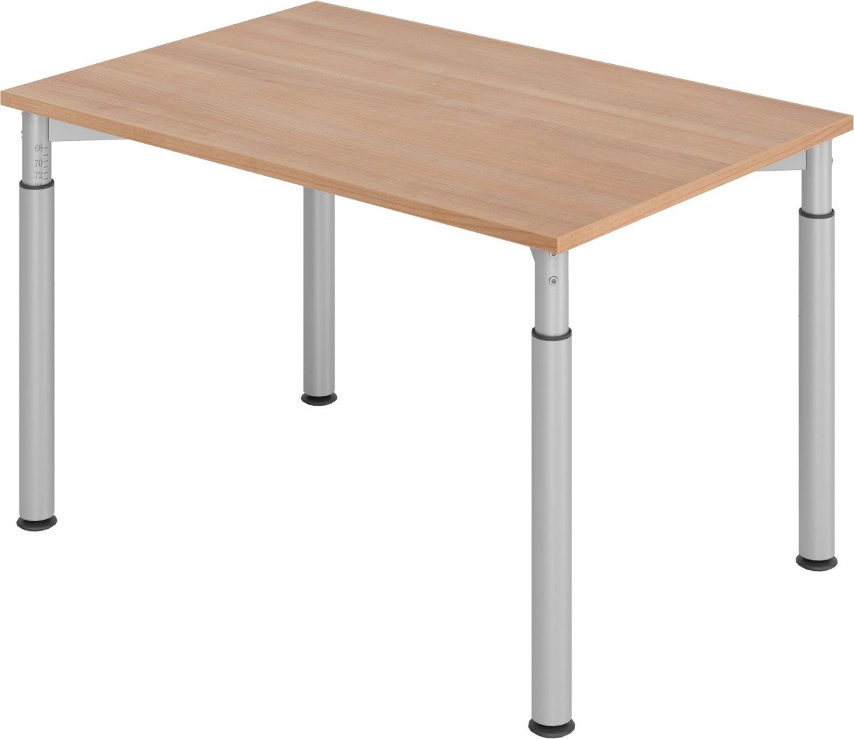 Schreibtisch Schreibtisch 120x80cm Nussbaum/Silber