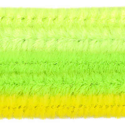 MEYCO Hobby Basteldraht Chenille Sortiment grün/gelb sortiert, 6 mm, 30cm