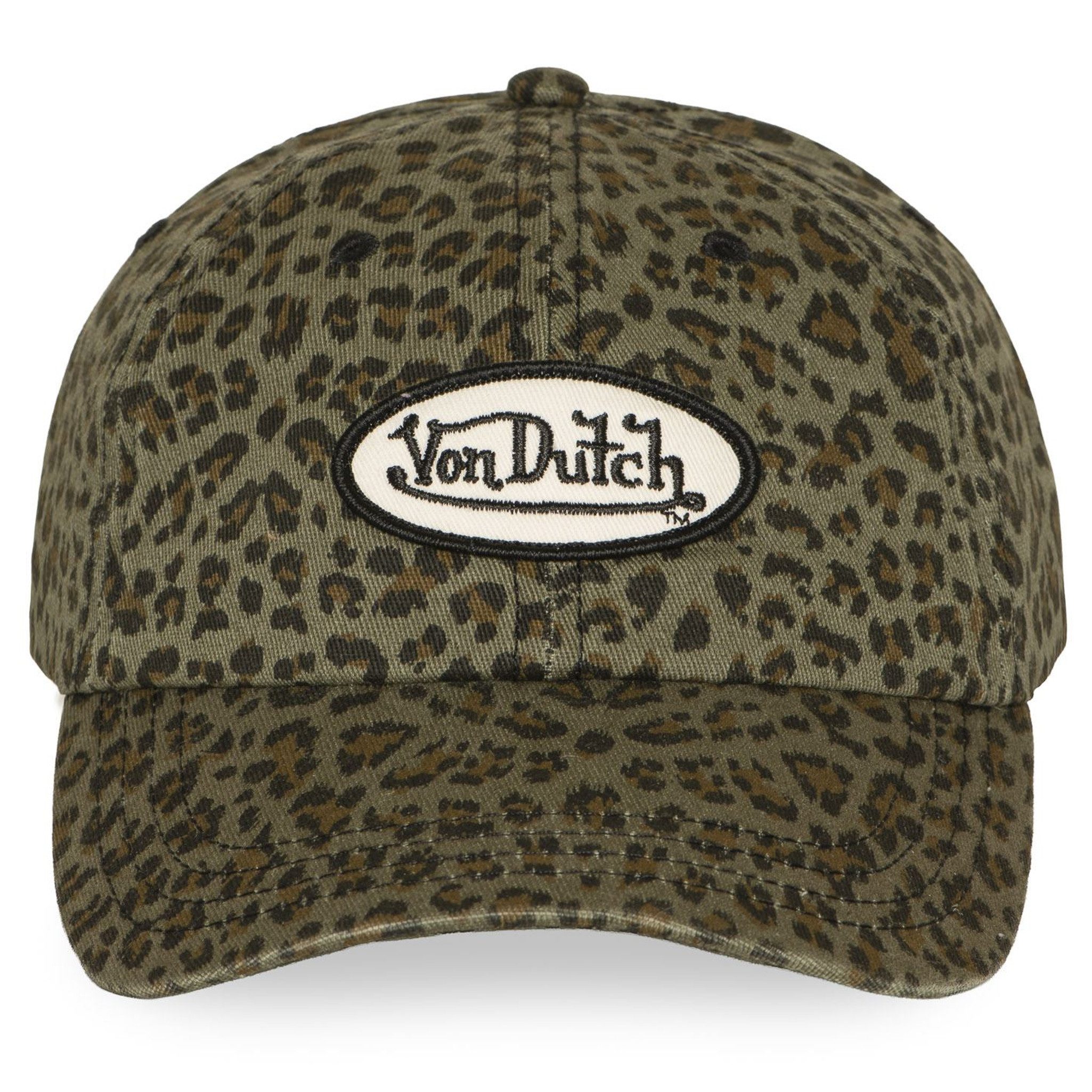 Von Dutch Baseball Cap Von Dutch Originals Dad Cap - Allover LEOPARD VD PATCH Strapback AOP (Basecap, Basecap)