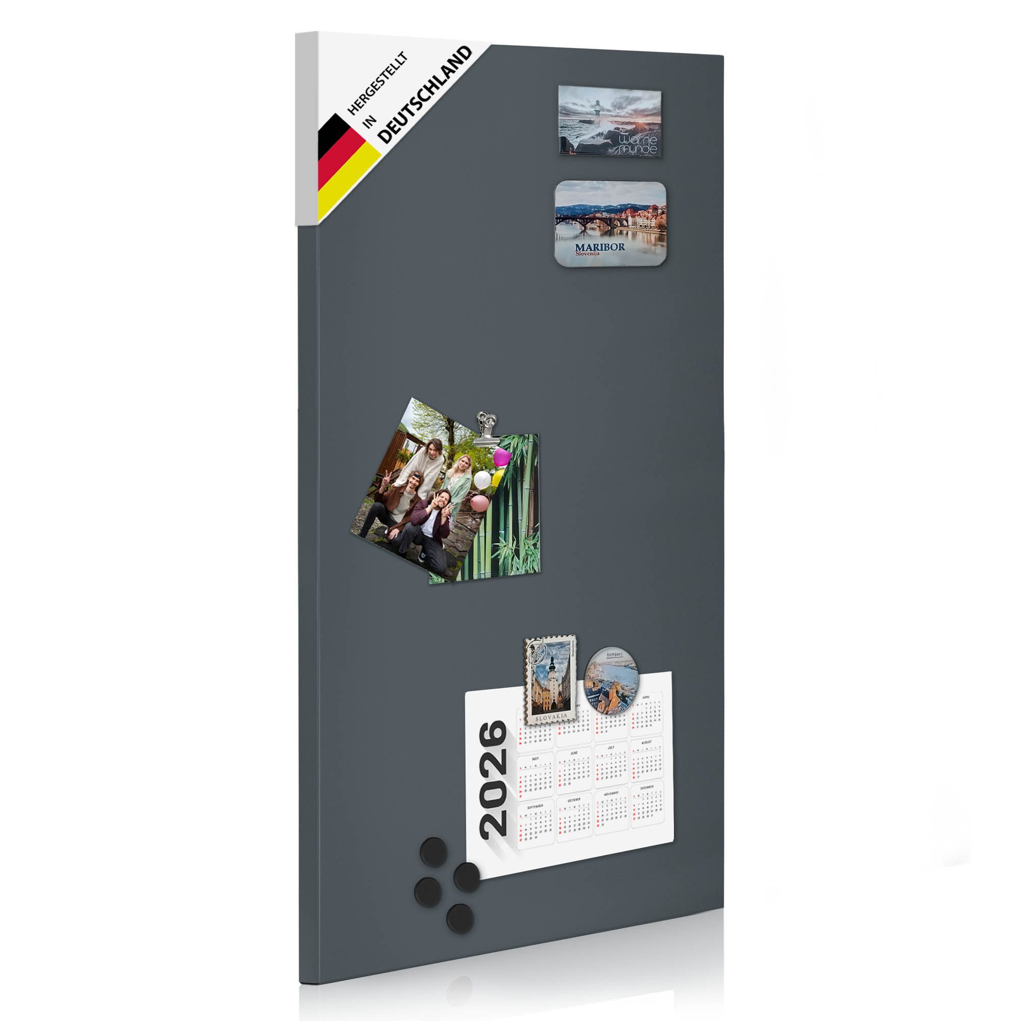 banjado Magnettafel aus Metall 78x37 in oriongrau