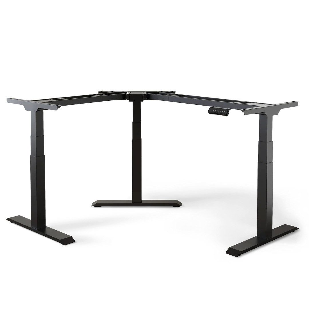 DESKSPACE Tischgestell Corner Elektrisch Höhenverstellbarer Eckschreibtisch Gestell (Gestell inklusive Bedieneinheit und Montagematerial), ergonomisches Steh-Sitz-System, programmierbare Höhen