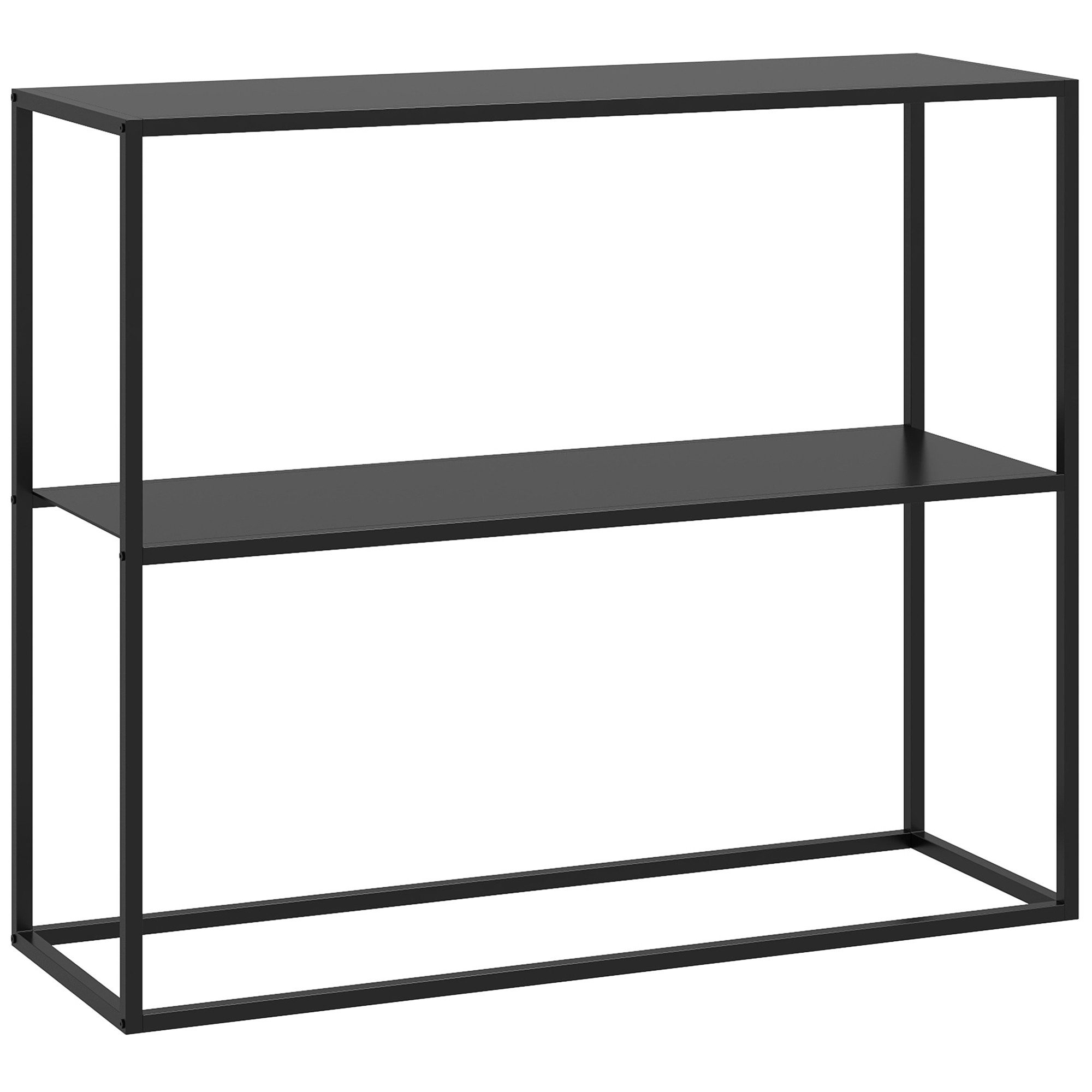 HOMCOM Konsolentisch industrieller Sofatisch, für Kleinen Raum, mit 2 Ablagen (Beistelltisch, 1-St., Flurtisch), aus Stahl, Schwarz, 90 x 30 x 75 cm. Reduzierter Preis € 50,90. Unverbindliche Preisempfehlung € 97,90